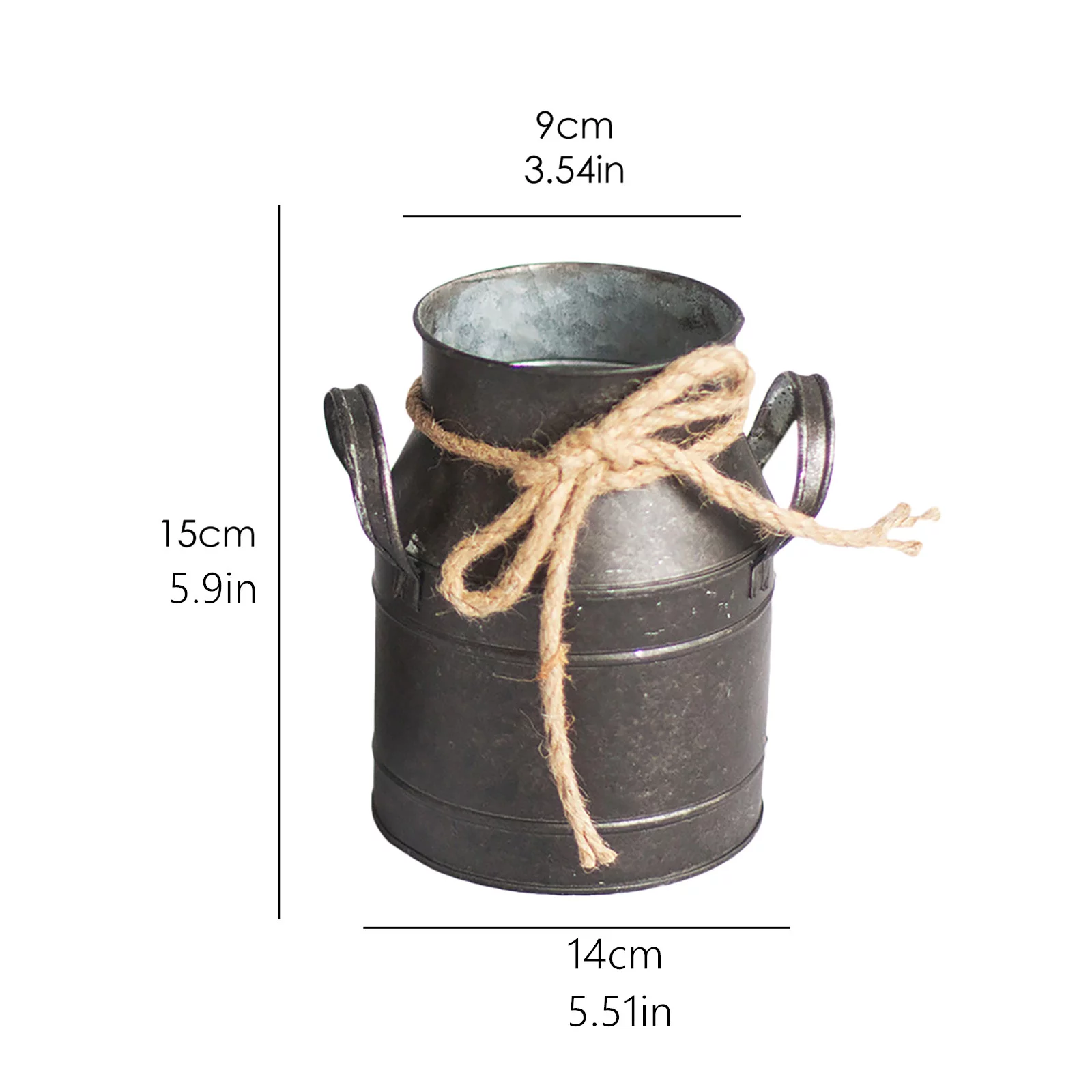 BNNG Vintage Retro Shabby Iron Milk Jug Garden Plating Flower Vase Pot Decor Antique Retro Vase Metal Planter Rustic Vintage Primitive Flower Holder Farmhouse Country Plant for Home Office Decor