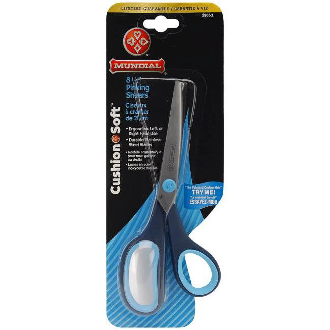 Mundial 1860-1 8.5 in. Cushion Soft Dressmaker Shears Serrated Bottom Blade