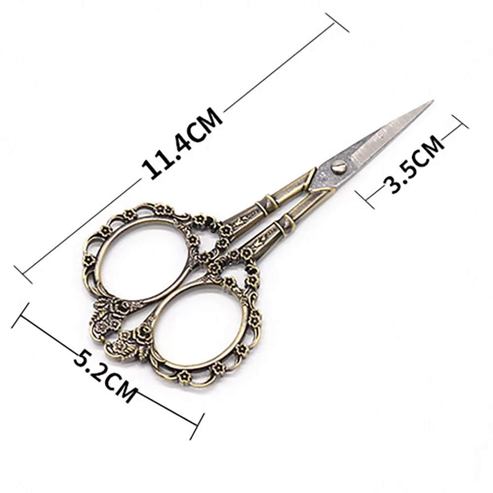 FCOGIN Orange Vintage Stainless Steel Sewing Scissors Classical for Fabric & Paper Cutting