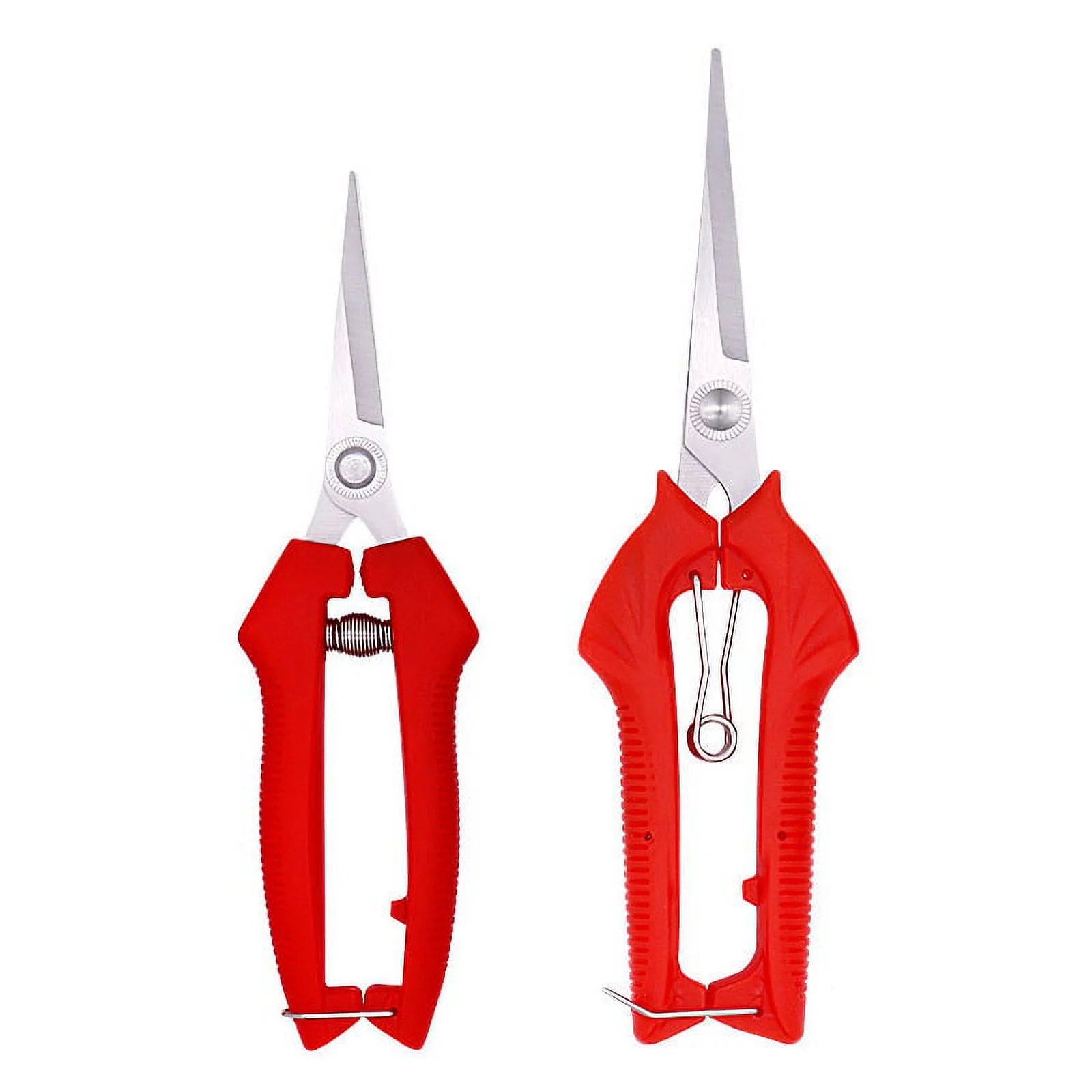 2-Pack Ultra Sharp Garden Pruning Shears Premium Stainless Steel Straight Point Blades Handles Scissors Set, EJ-2024