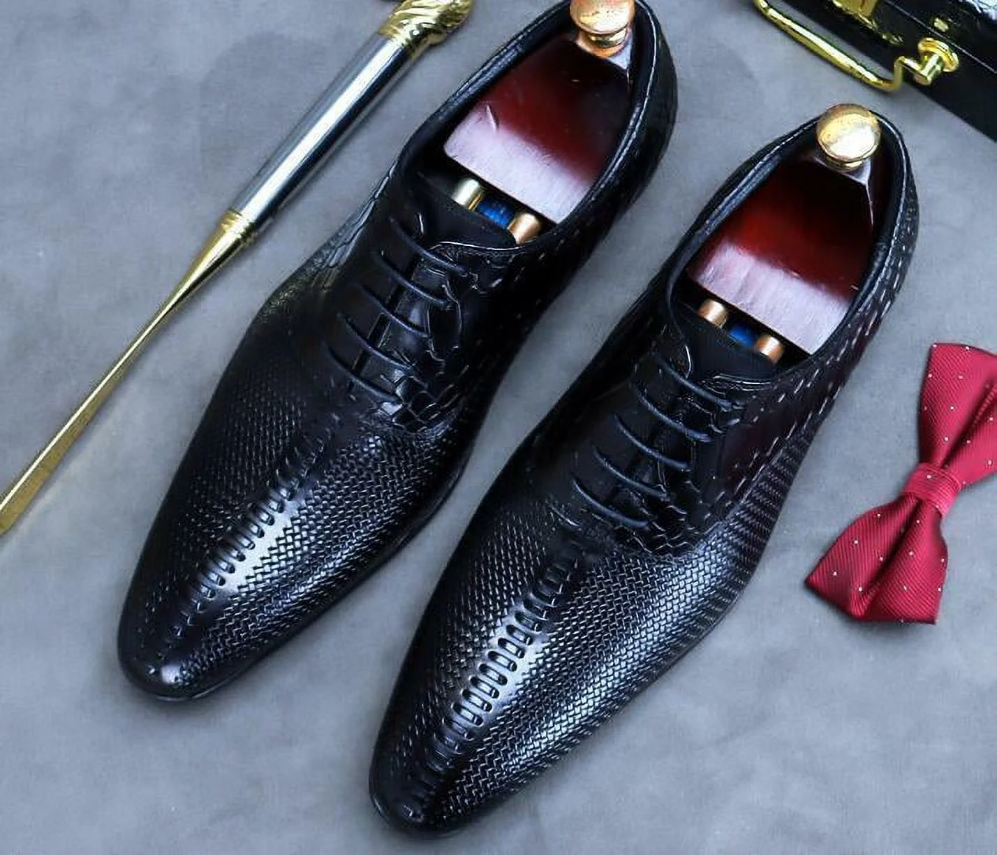 Mens Real Leather Business Leisure Shoes Pointy Toe Wedding Oxfords Work Office