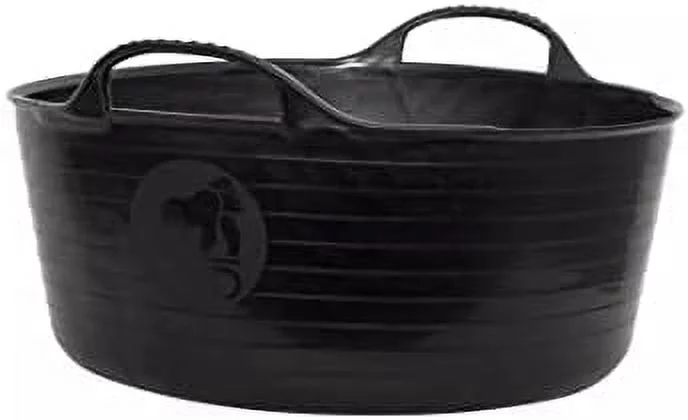 Shallow Garden Tubtrugs  MultiUse Outdoor Garden Harvest Basket Storage, & Mini Bucket  Ideal For Yard Gardening, Crops Harvesting  4 Gallon Capacity  Black