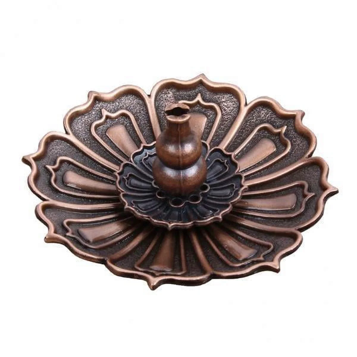 TISHITA 6xFlower Cone Stick Burner Plate Stick Holder Bowl Decor Copper