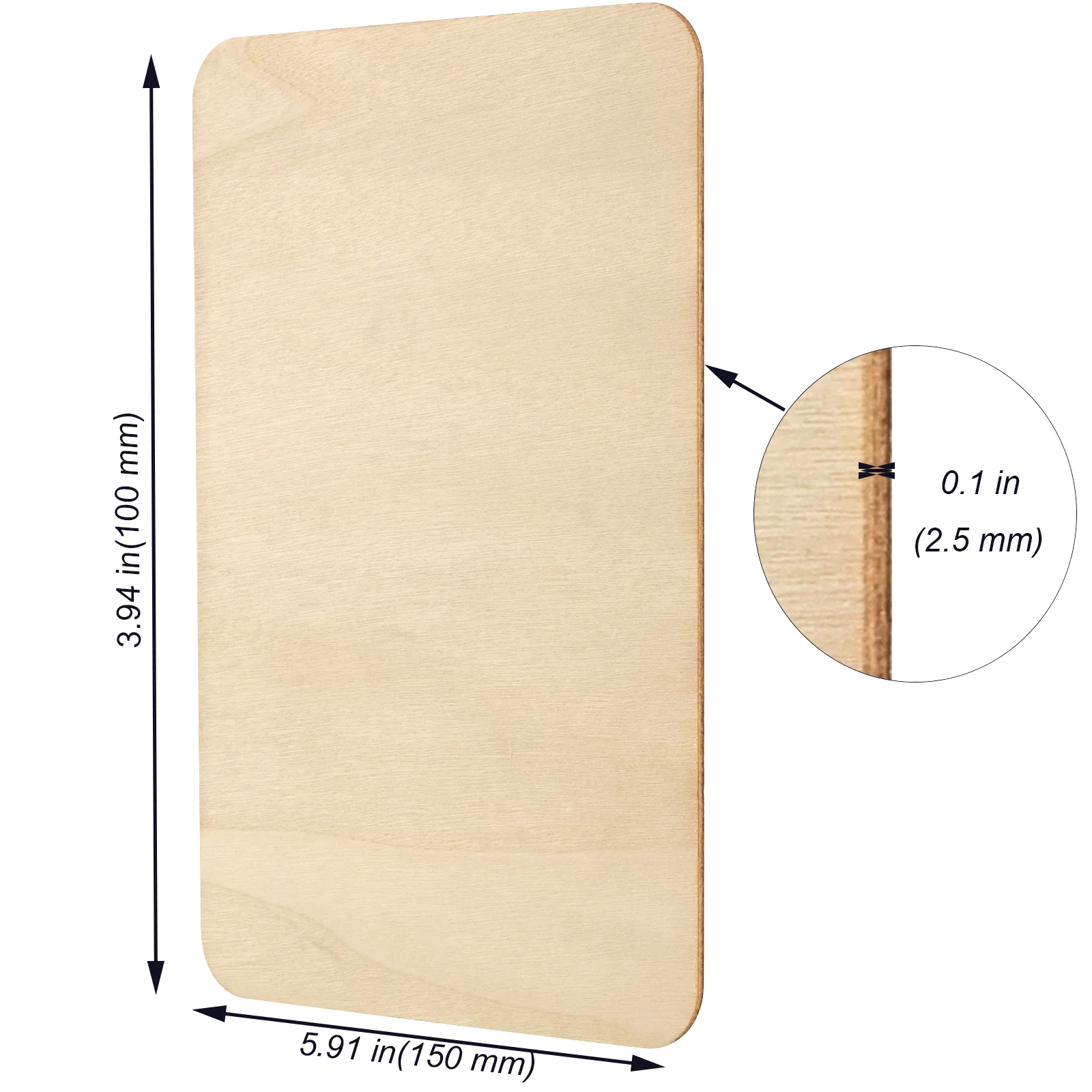 KOHAND 100 Pack 4 x 6 inch Thin Wood Sheets, Rectangular Unfinished Basswood Plywood Wood Pieces for Crafts, DIY, Painting