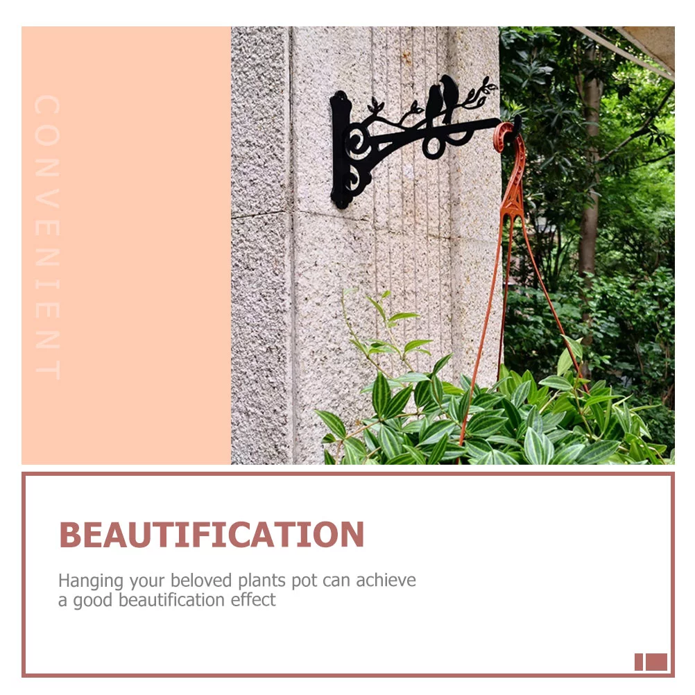 2 PCS Wall-Mounted Flower Pot Hook Plant Hanger Bracket Hanging Hook Hanging Plant Hook Lantern Hook Balcony Bonsai Hook