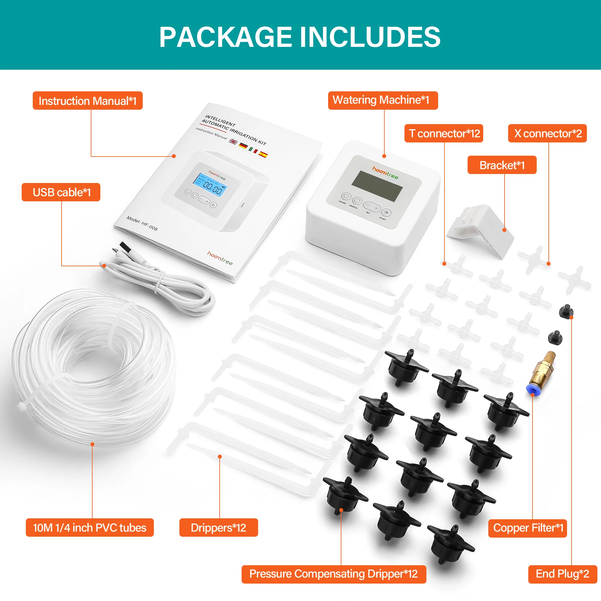 HOOMTREE Automatic Watering System for Potted Plants, House Plants Drip Irrigation Kit, Automatic Plant Waterer with Smart Programmable Timer, Ideal for Indoor Plants While on Vacation