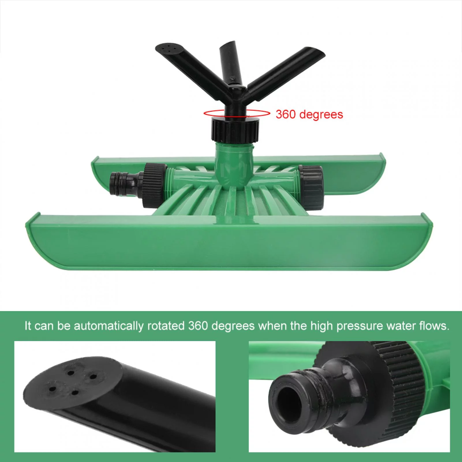 Verdant Touch Rotating Garden Sprinkler 360° Rotating Garden Sprinkler, Lawn Water Sprayer Irrigation Tool