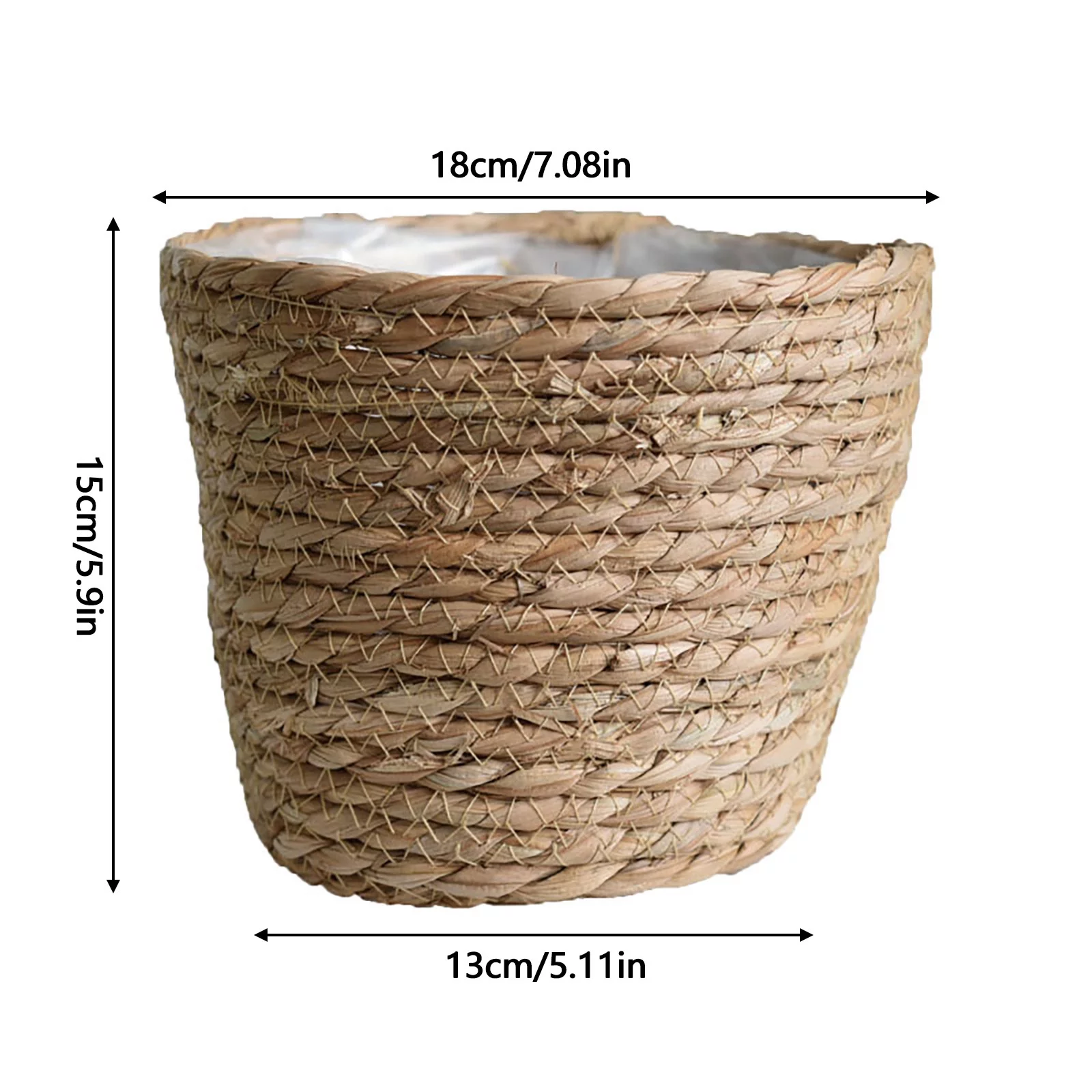 BNNG Woven Flower Basket Storage Pot Indoor Outdoor Plant Basket Pots Flower Patio & Garden