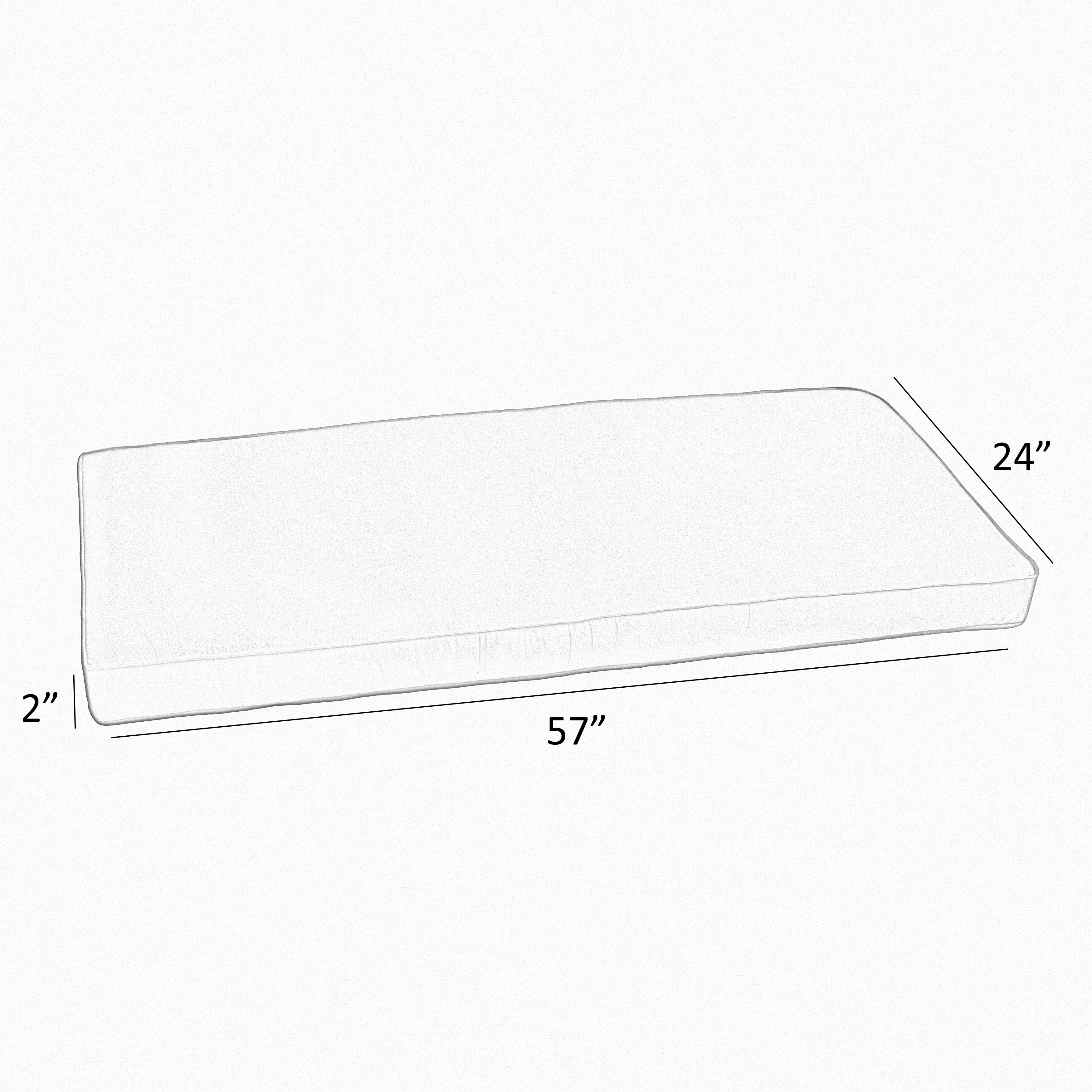 Sunbrella  Canvas 57 in x 24 in x 2 in Bench Cushion Bristol - 57 in x 24 in x 2 in Canvas Black