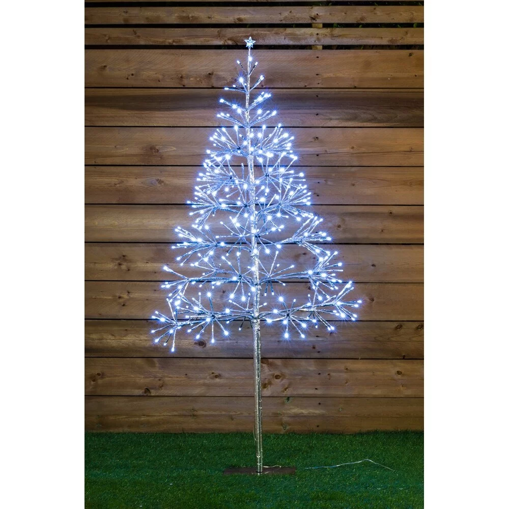 Silver Tree With 380 White Sparkling Led - 53 in
