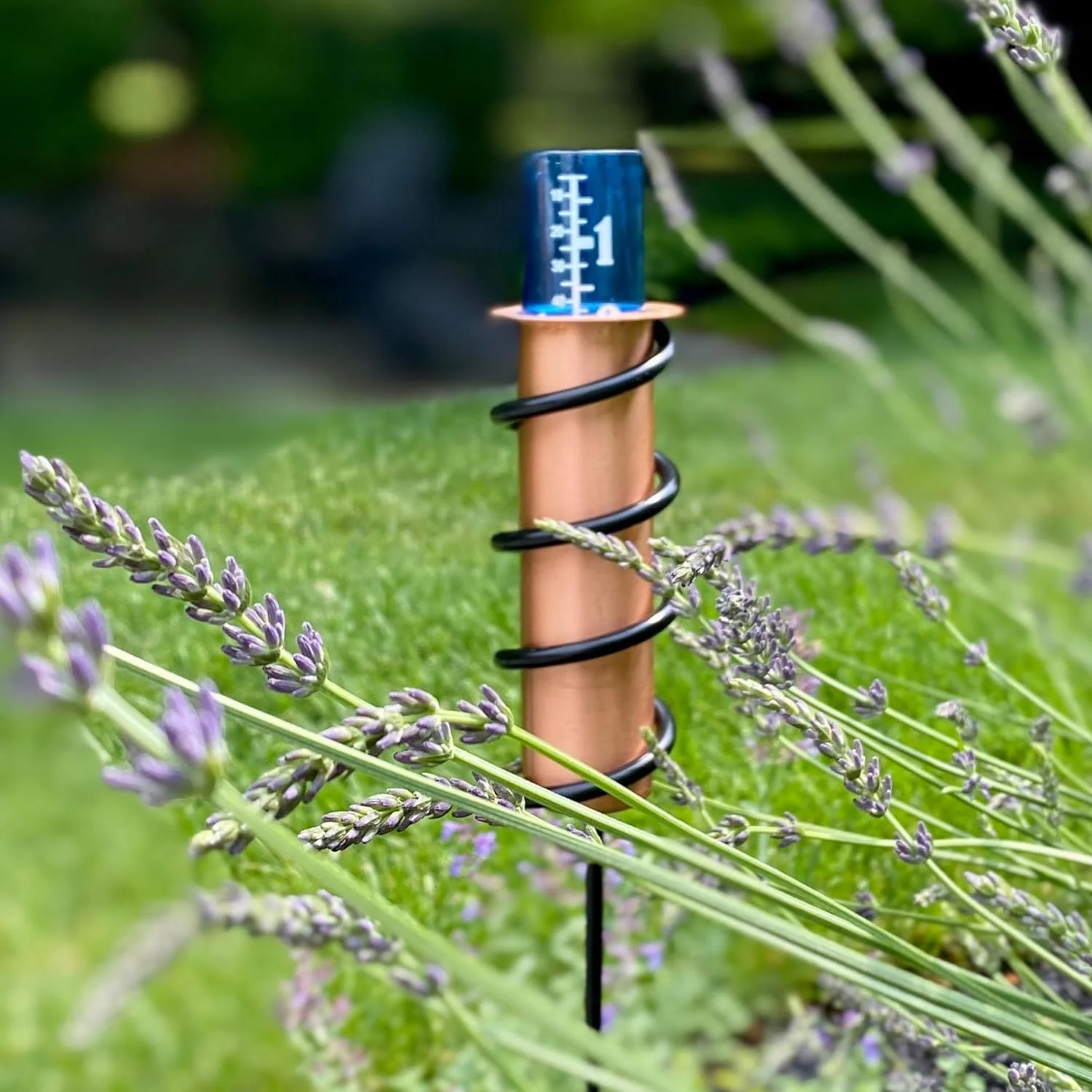World's Coolest Rain Gauge, Stake, Genuine Copper, Measure, Monitor, Conserve, Precipitation, Easy to Read, Deck, Patio, Garden, Lawn, Unbreakable