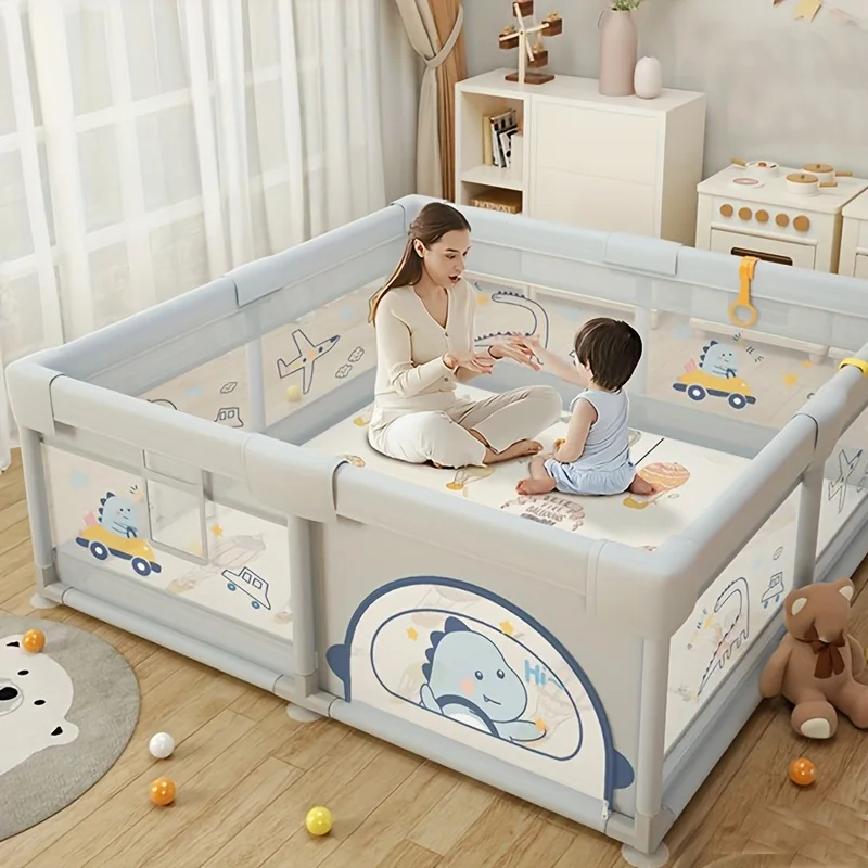 Play Yard, Playpen With Gate Indoor & Outdoor Activity Center With Anti-Slip Base, Christmas Halloween Gift