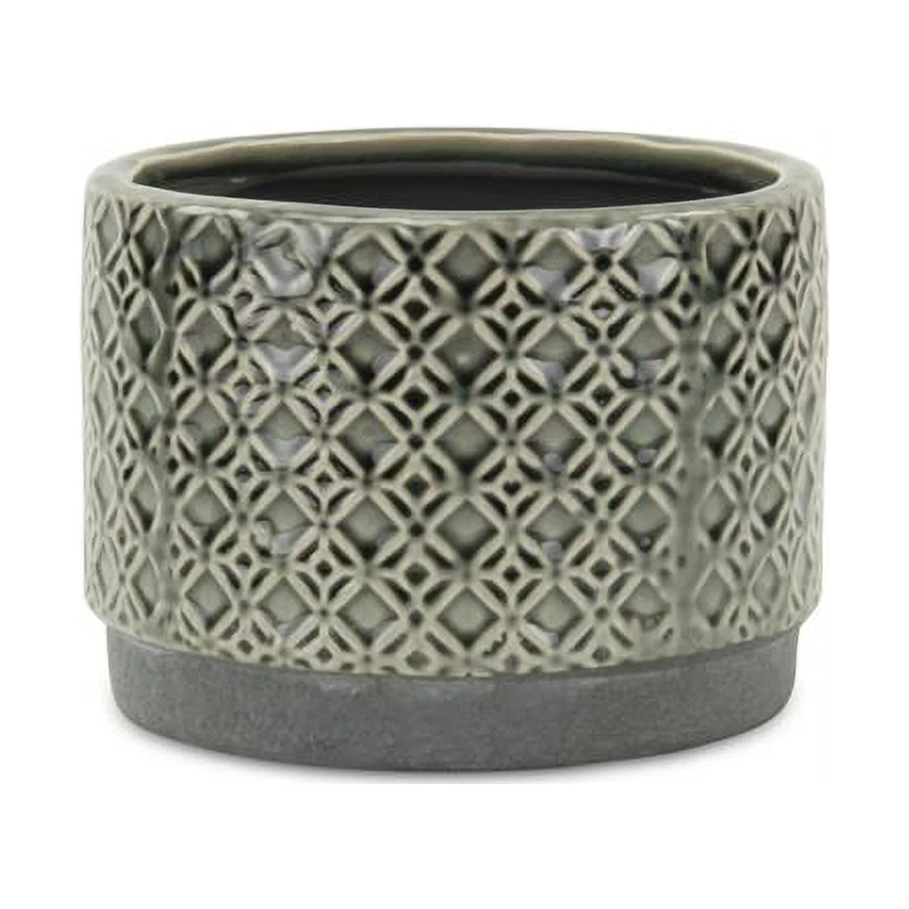 6.75 x 6.75 x 5 in. Zajedani Wide Lattice Pot, Gray