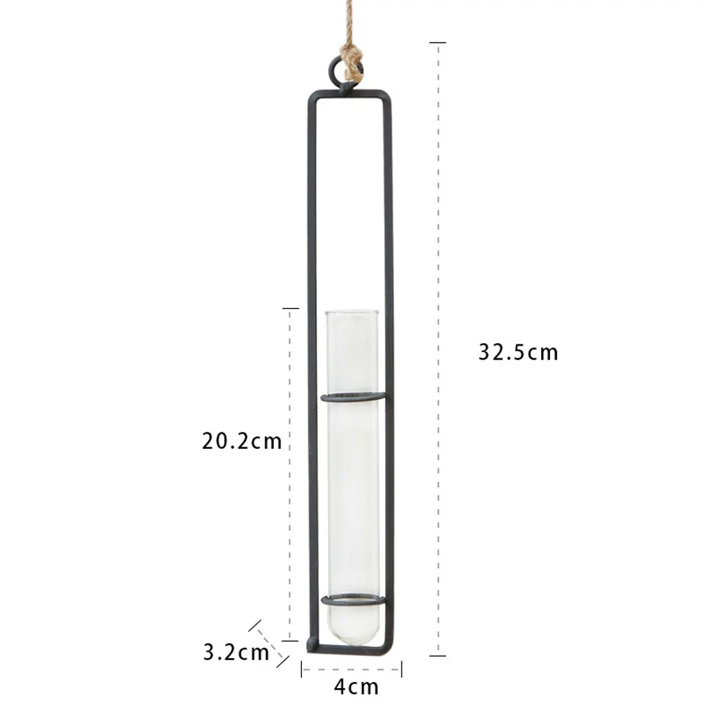 Bnnlsa Desktop Ornament Clear Glass Test Tube Flower Vases Wall Hanging Air Plant Terrarium Container