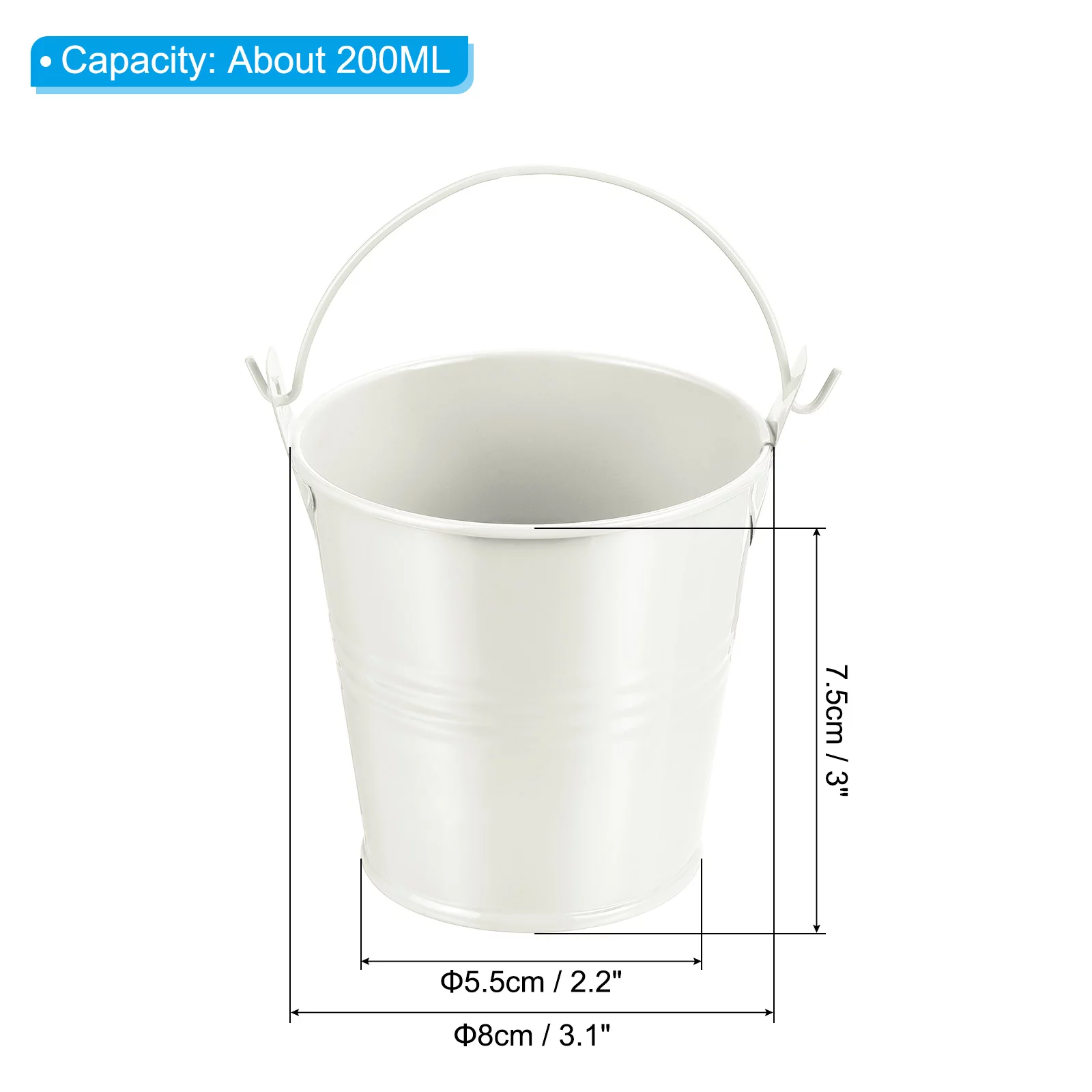 Uxcell Small Metal Bucket Colorful Metal Succulents Pot Basket Party Decorative Pails Beige 6 Pack