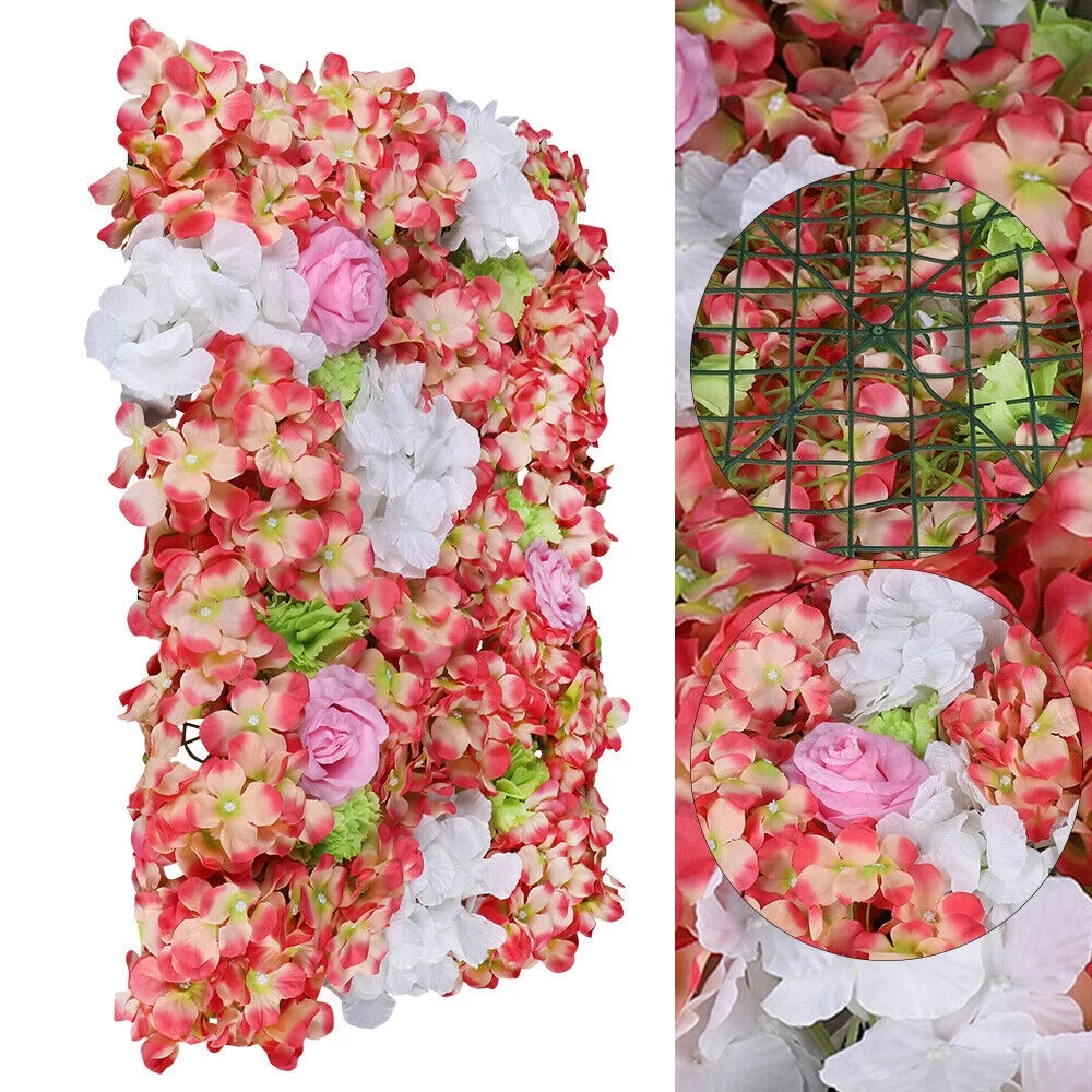 40x60cm Artificial Flower Wall Panels Wedding Party Rose Flower Backdrop Decor