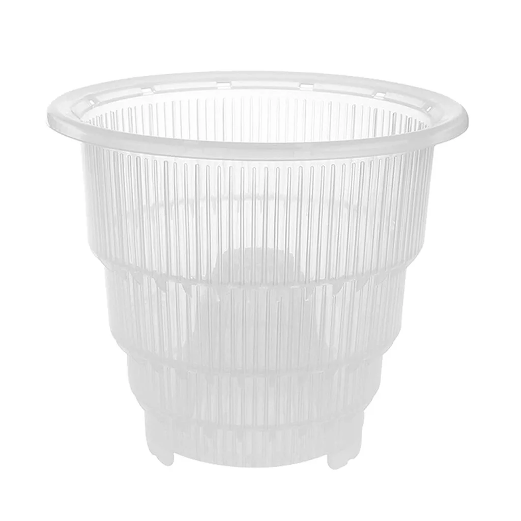 12cm Orchid Clear Flower Pot Plastic Slotted Breathable Orchid Pots