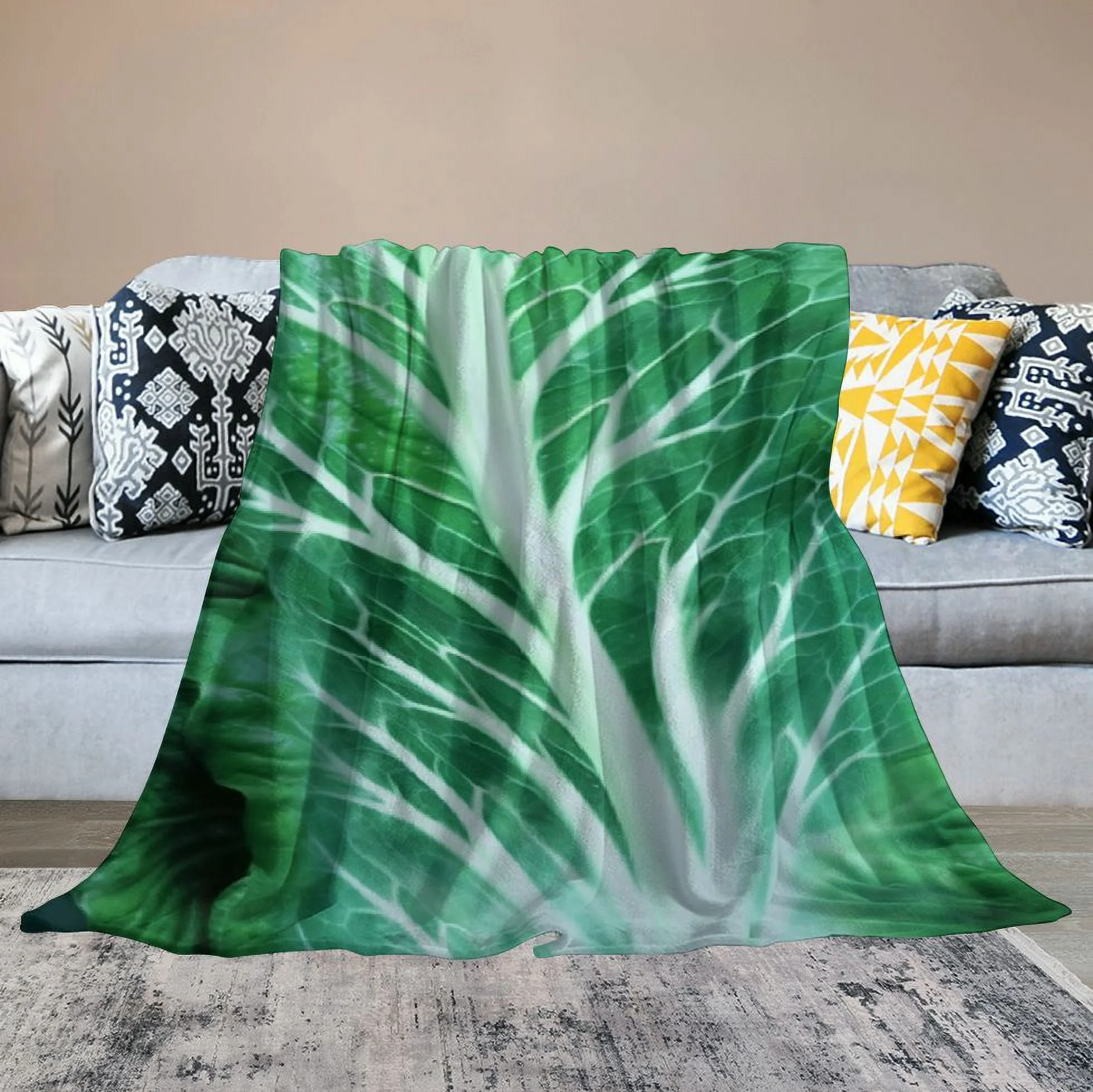 Jiayy  Indian Flying Pie Pizza Large Pancake Blanket Cabbage Funky Blanket Flannel Air Conditioning Quilt