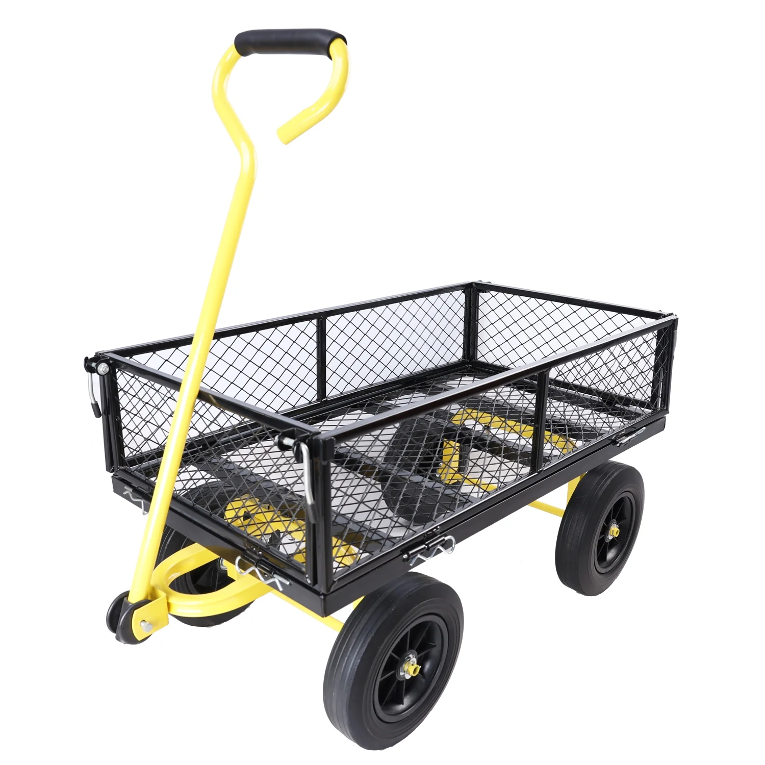Solid Wheel Tools Cart  Durable Garden Wagon with Enhanced Firewood Transport Capability