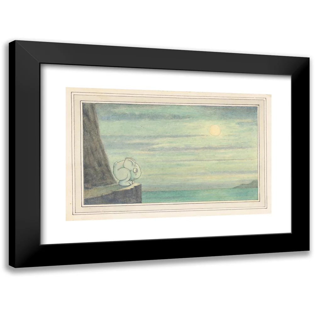 Herbert Crowley 14x11 Black Modern Framed Museum Art Print Titled - It's Extraordinary How Much the Moon Does Not Have the Effect of the Moon is Extraordinary), ‘Wiggle Much’ Design (circa 1