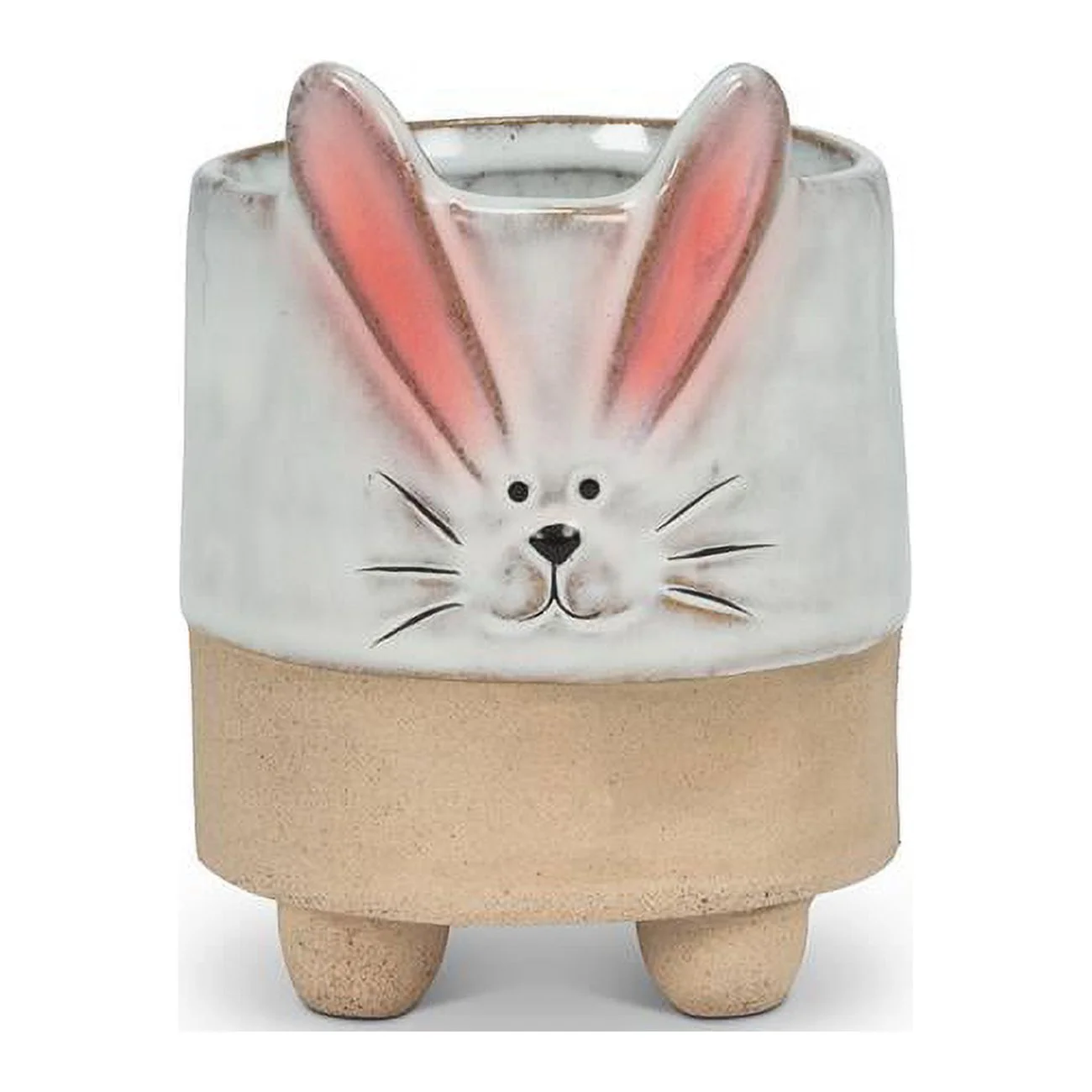 Abbott Collection AB-27-CRITTER-821-SM 4 in. Bunny with Ears Planter, White & Pink - Small