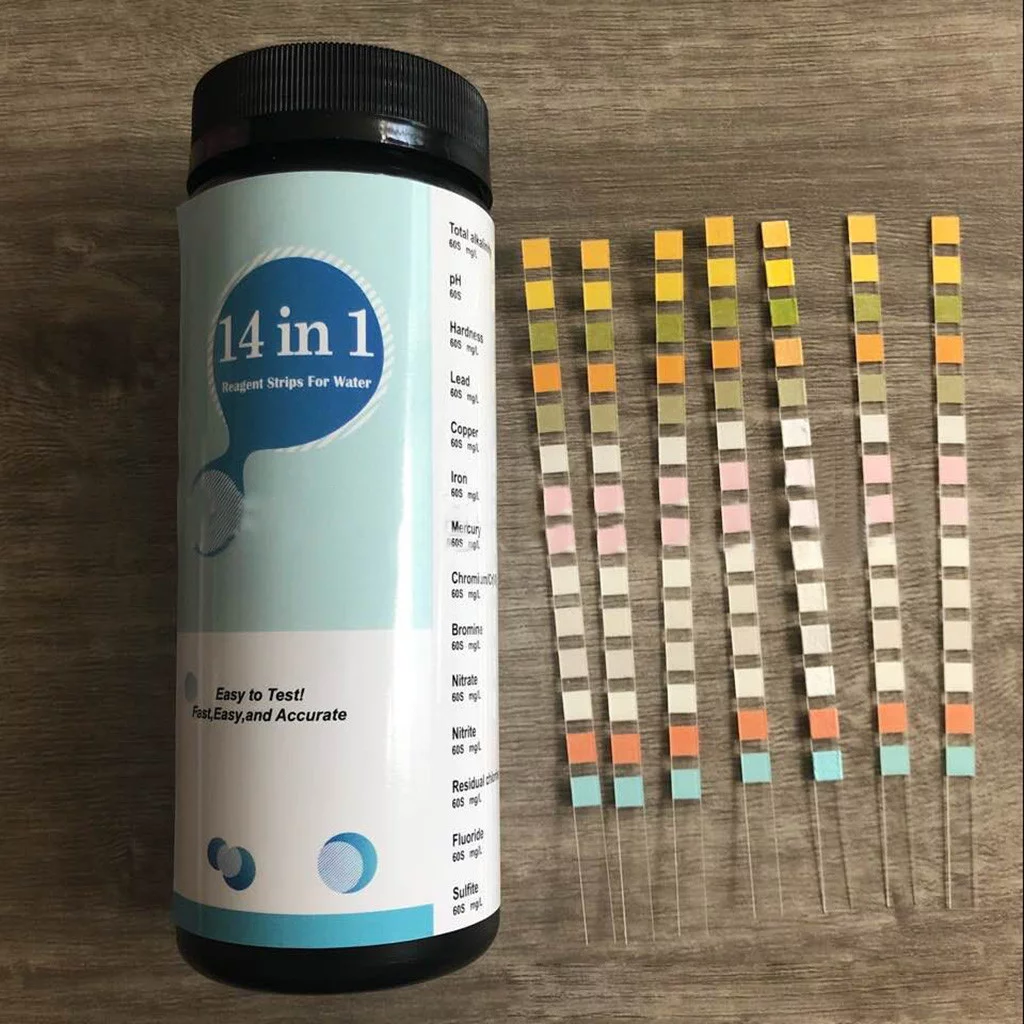 YHAIOGS Pool Water Test Strips 14 in 1 Water Quality Chemistry Test Strips 50pcs/bottle