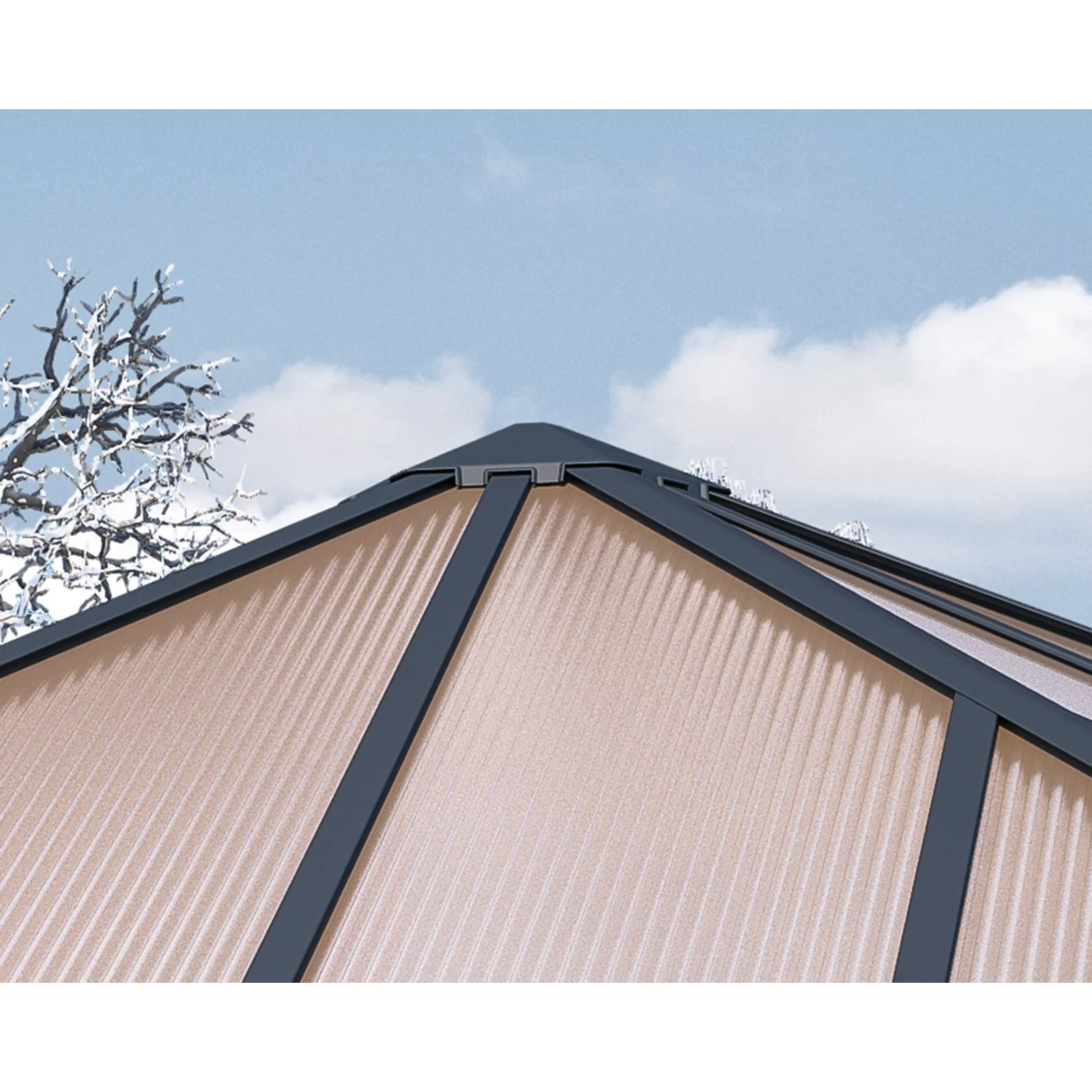 Palram - Canopia Garda 20' x 20' Polycarbonate/Aluminum Enclosed Gazebo - Gray/Bronze