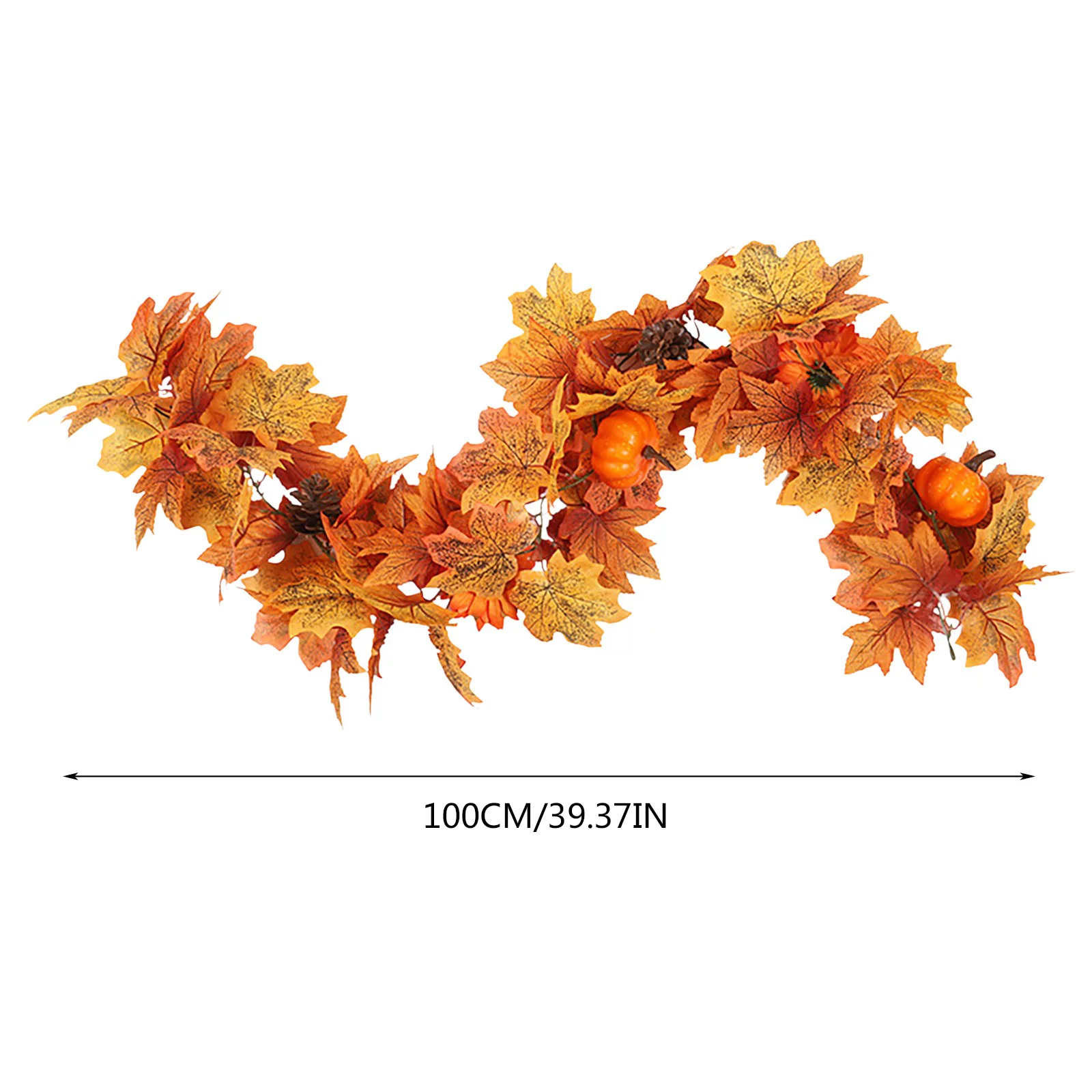 HALJEN Artificial Flowers Bulk with Stem Thanksgiving Maple Leaf Sunflower Rattan Pumpkin Acorns Decoration Door Hanging Thanksgiving Sunflower Autumn Pumpkin Decoration Wall Hanging Rattan