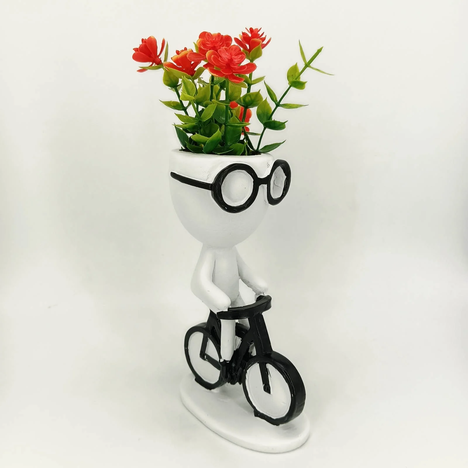 SIfdSeng Outdoor Table Decor for Patio White Mini Cute Succulent Pot Coffee Time Planter Desk Resin Craft Decoration 4 Kinds of Posture Beautiful Decoration Dining Table Decor and Accessories Teal