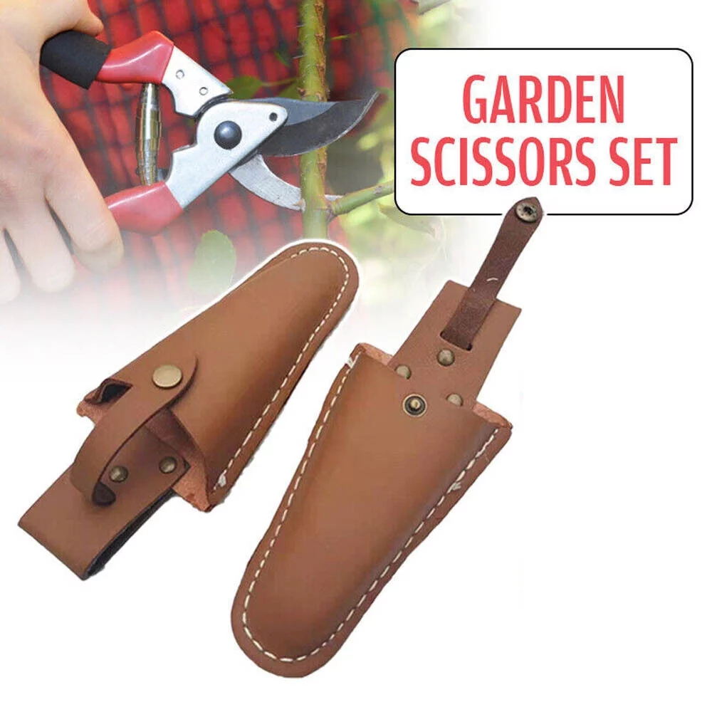 1PC Leather Sheath Pouch Holder Garden Tool for Pruning Plier Shear Scissor