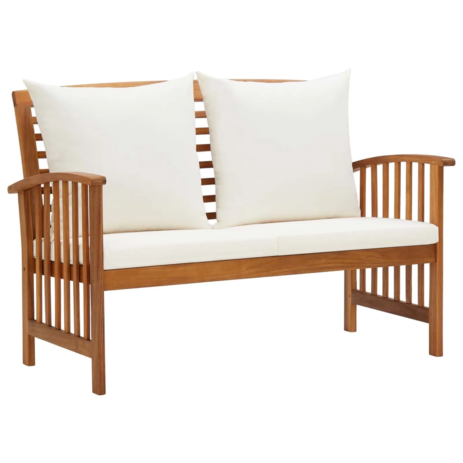 Andoer 2 Piece Garden Set with Cushions Solid Acacia Wood