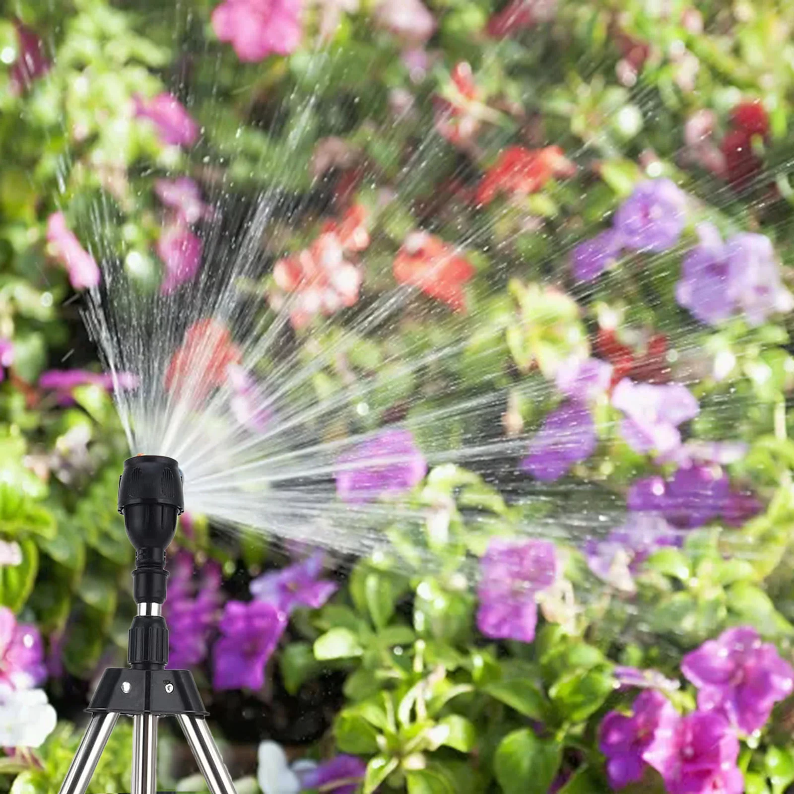 Bnnlsa Irrigation Supplies Rotating Tripod Sprinkler 360 Automatic Rotating Irrigation Watering Sprinklers Telescoping Tripod Sprinkler for Large Area Yard Garden Household Automatic Irriga