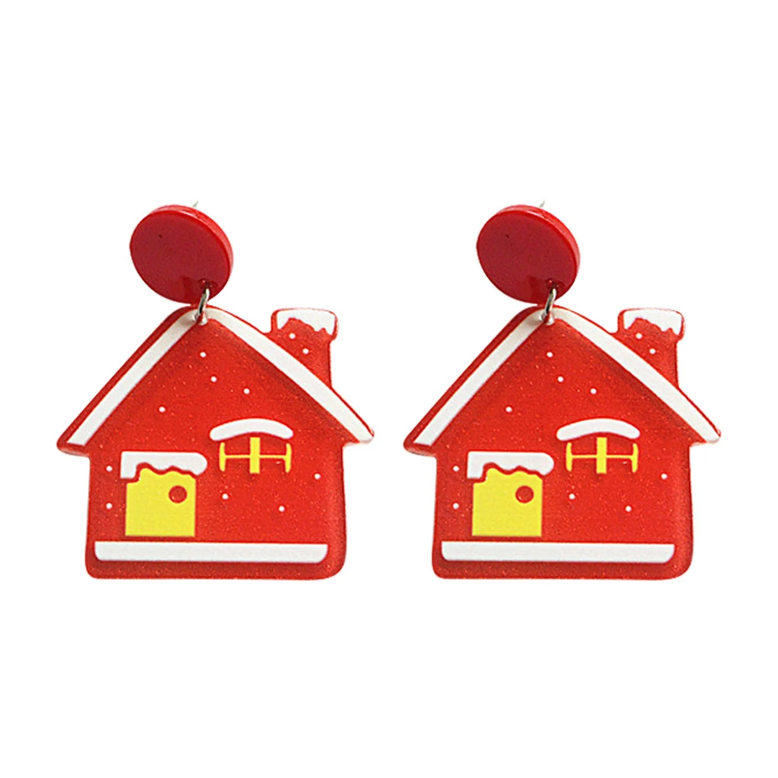 SIfdSeng Christmas Earrings Christmas House Gloves Acrylic Earrings Hoop Earrings for Women Dangle Earrings for Women Sterling Silver Pearl Drop Earrings for Women Long