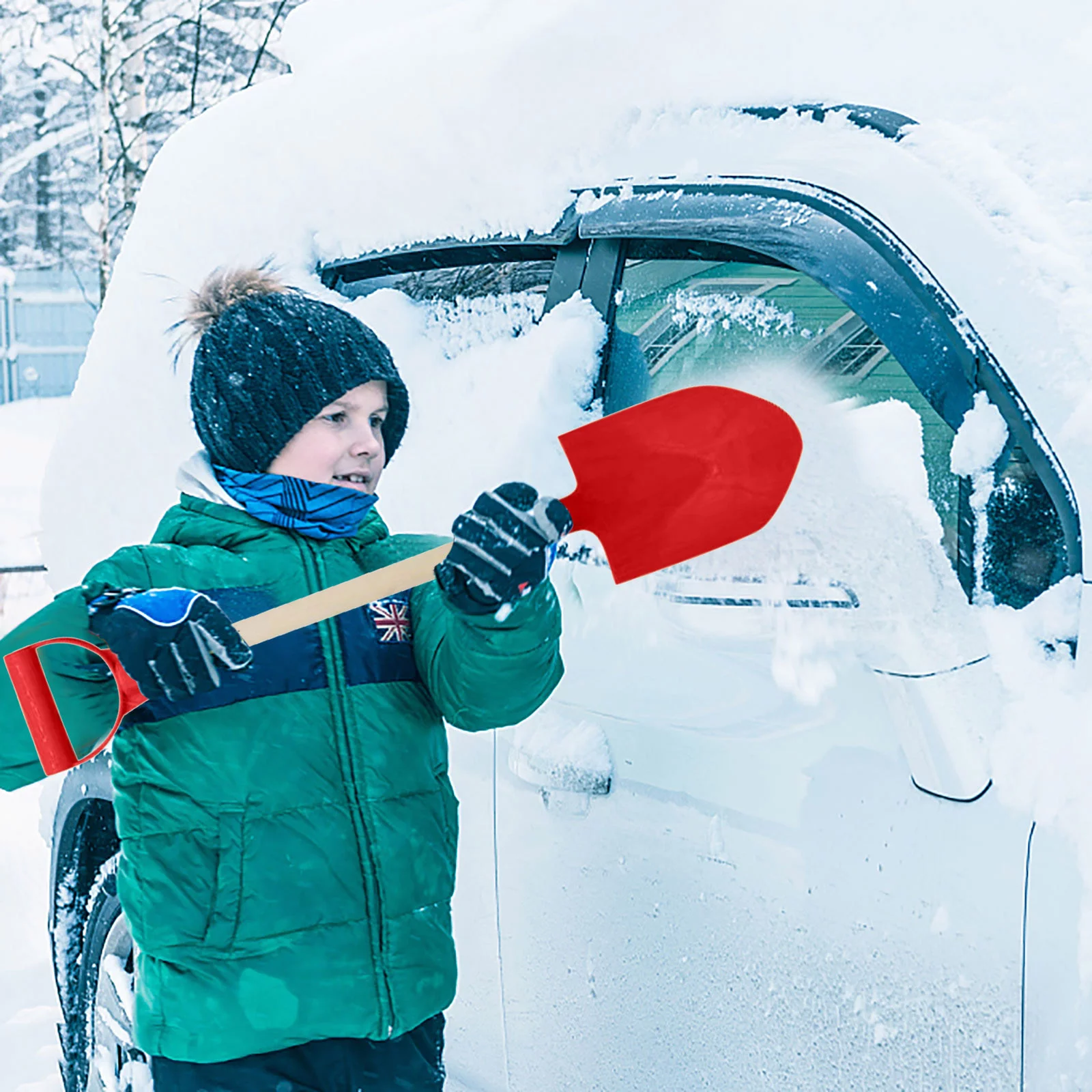 Beach Toy 1Pcs Children'S Snow Shovel Children'S Beach Shovel With Wooden Handle Wood Pp