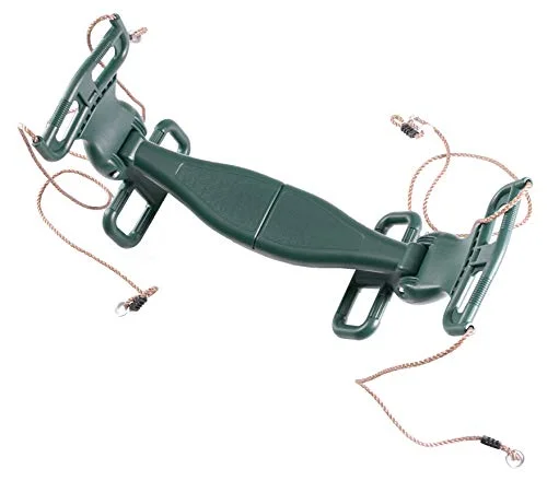 Outdoor Swingset Plastic Double Glider Playground Patio 2 Person Kids Fun Swing, Green