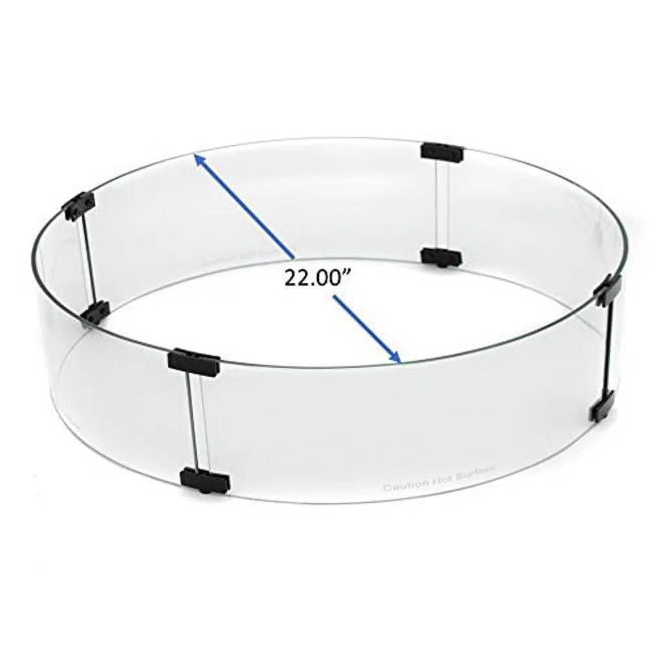 22 in. Round Glass Wind Screen, Clear