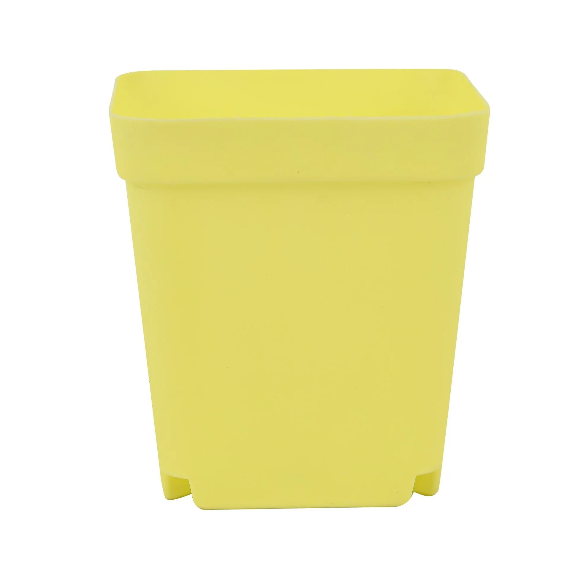 Nvzi 24 Pack Plastic Square Nursery Pots 3 Inch Plastic Plant Pots,Flower Pot with Tray Saucer for Indoor Outdoor Garden Office Decor，Yellow