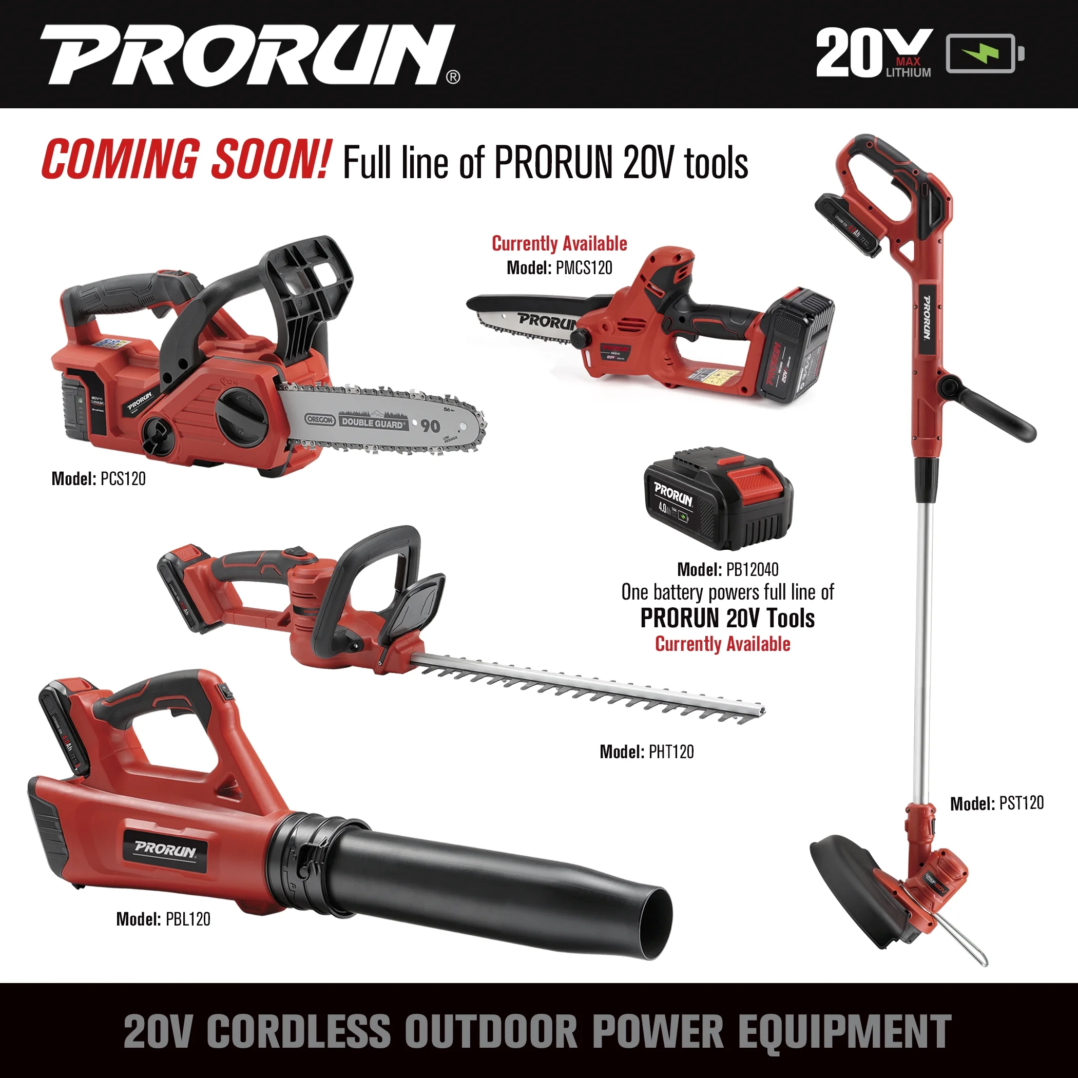 PRORUN 20V 7-in. Brushless Cordless Mini Chainsaw with 4.0 Ah Battery and Charger