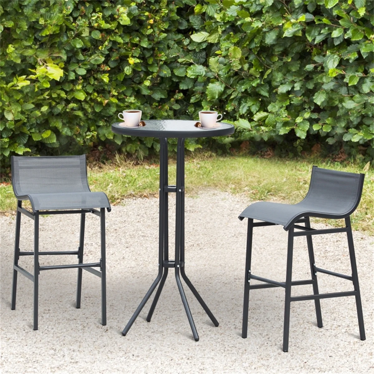 HighSound 3 Piece Bar Height Outdoor Bistro Set