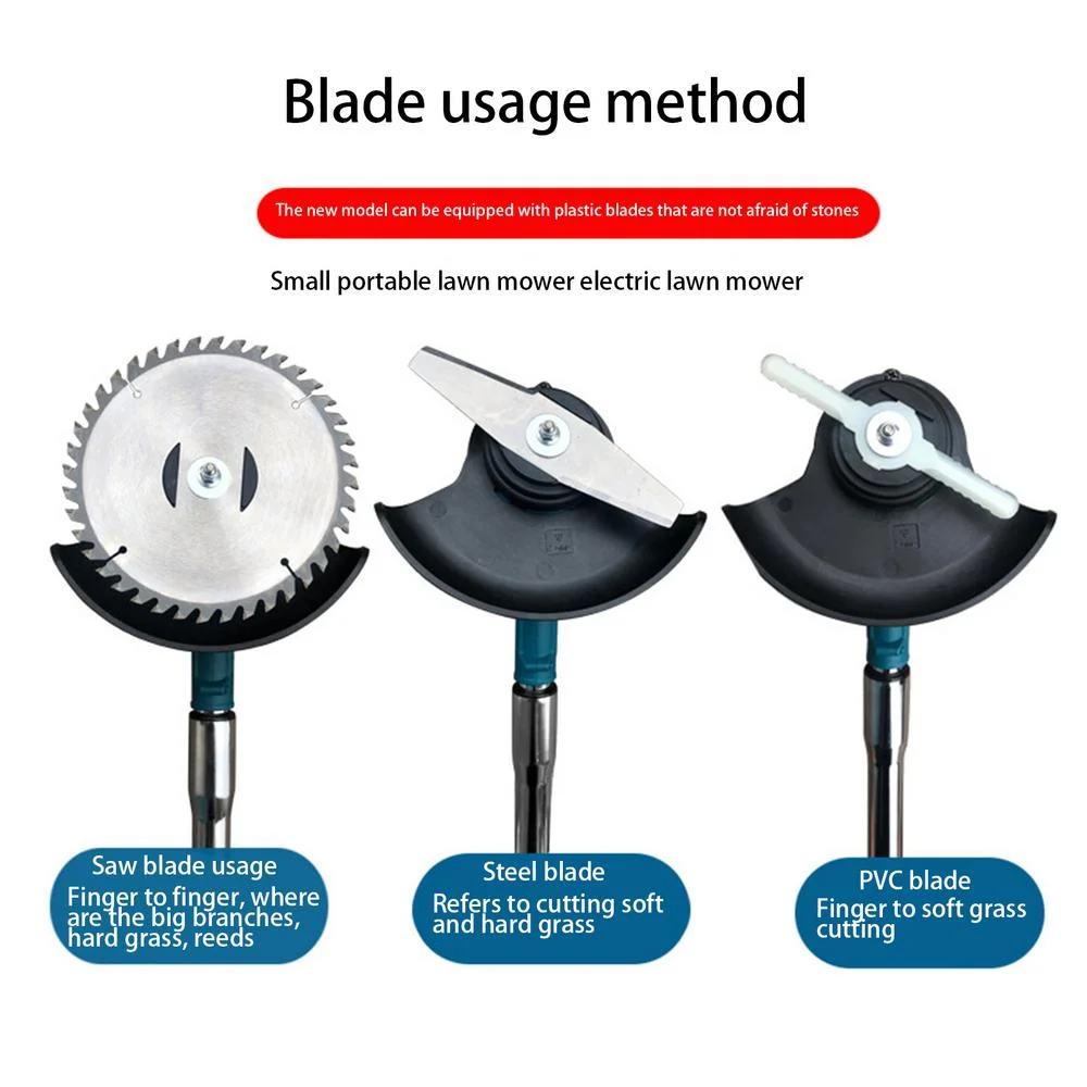 WAASOSCON Handheld Lawn Trimmer | Cordless Electric Lawn Mower | Blue Lawn Trimmer with Rotatable Head & Safety Lock, Multipurpose Lawn Mower for Branches