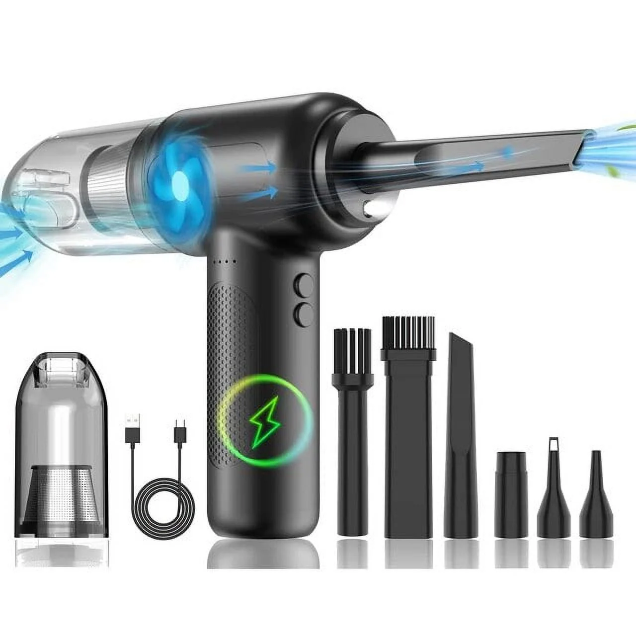 in 1 Compressed Air Duster for Keyboard  Air Blower Computer Cleaning Cordless Air Dust Cleaner for PC Crumbs Sofa Car