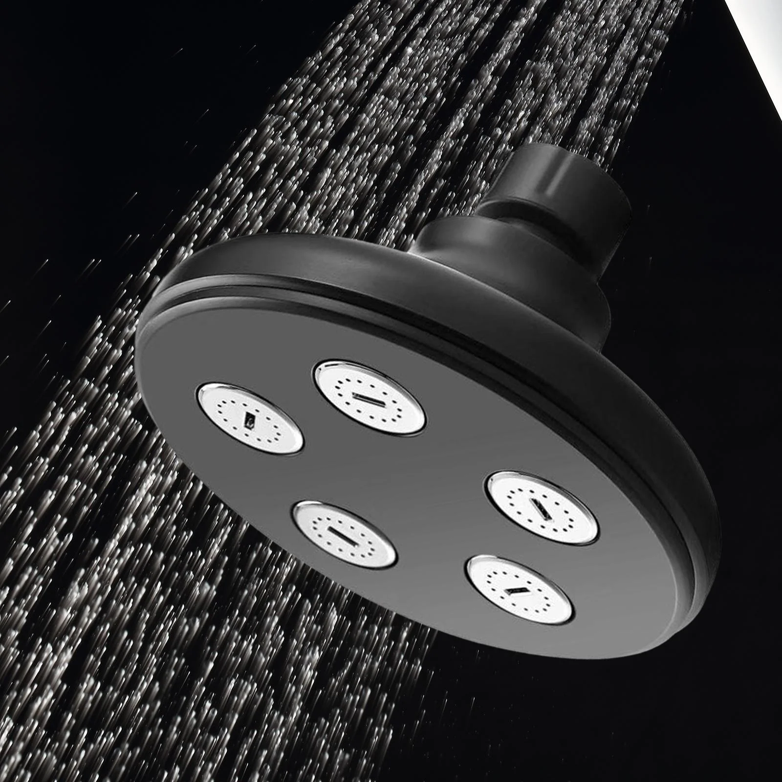 High Pressure Shower Head Shower Sprinkler Head for Hotel Bathroom Household Black