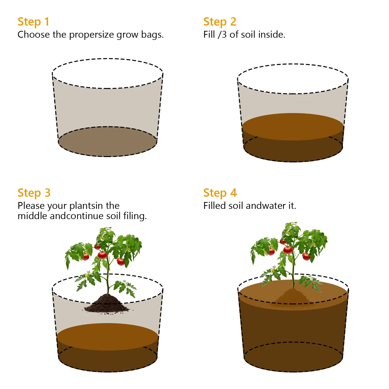 Tripumer 2 Pcs Plant Grow Bag Round Raised Garden Planting Beds Pots 50 Gallon Large Heavy Duty Fabric Grow Pot Breathe Cloth Planting Container Outdoor Green