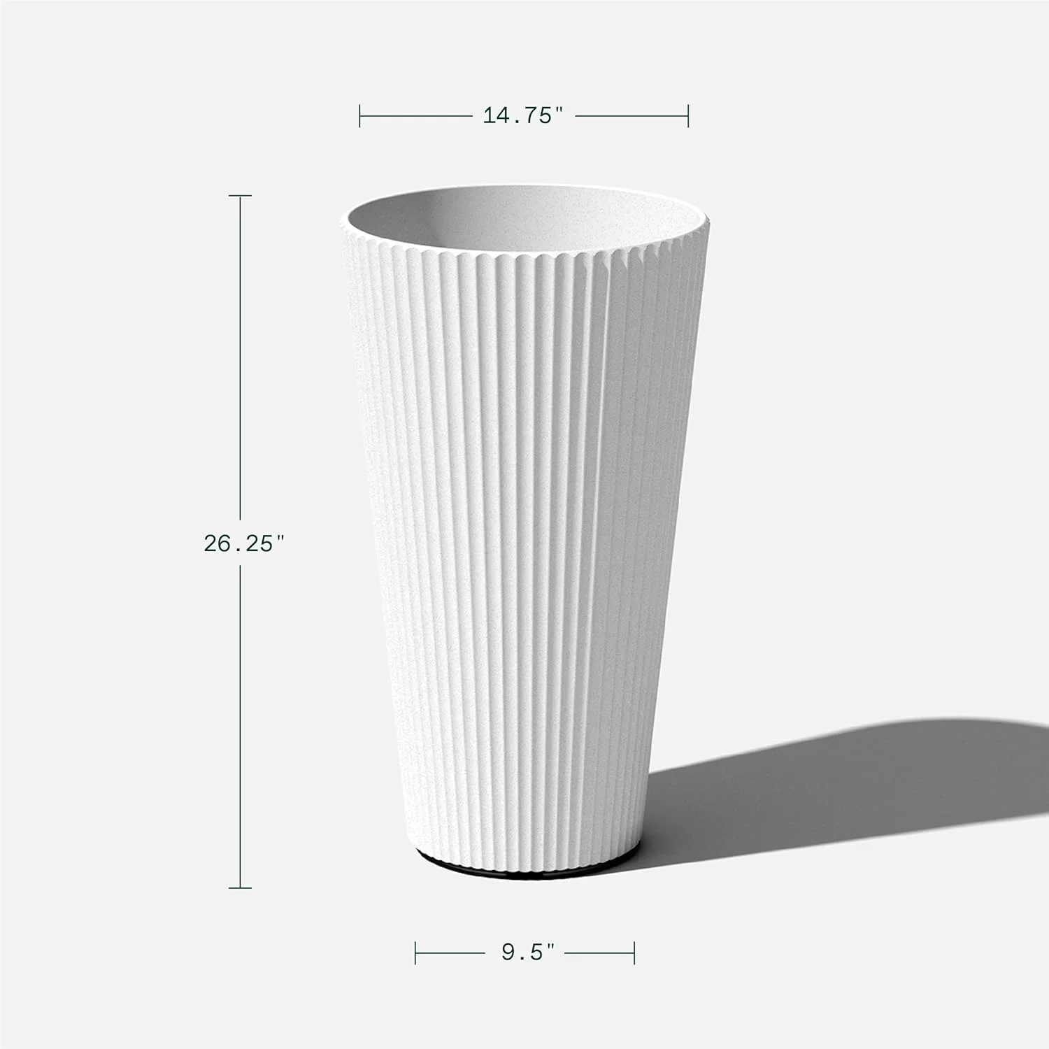 Series Tall Planter for Porch, Patio, Backyard | Durable Plastic-Concrete Material | Modern for Tall Plants, Grasses