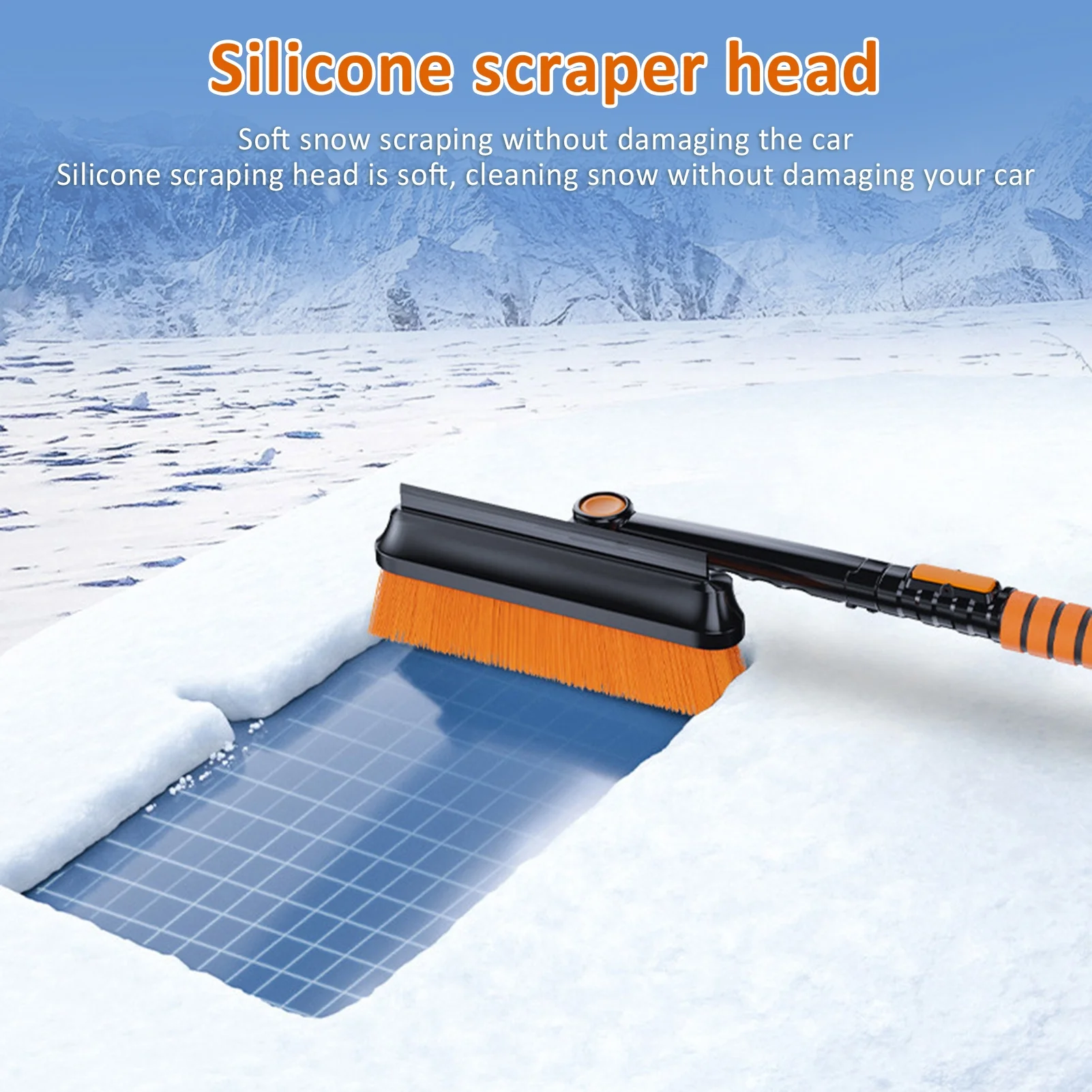 Pristin Hand tools shovel,Snow Handle 180° Snow Brush Snow Handle 180° Brush 180° Brush Head Brush Head Easy Car Scalable Snow Scalable Snow Brush Ice Scrapers Hand Tools Head Easy Install ERYUE3in1
