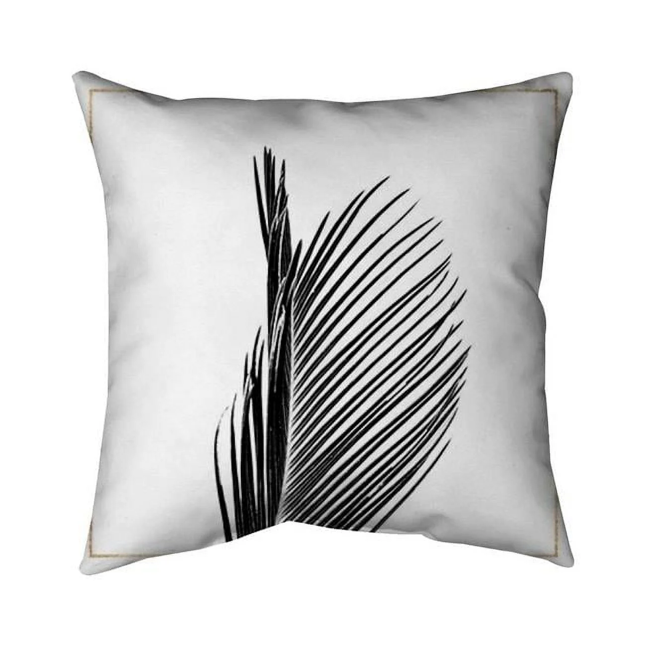 Begin Home Decor  20 x 20 in. Areca Palm with Gold Line-Double Sided Print Outdoor Pillow Cover