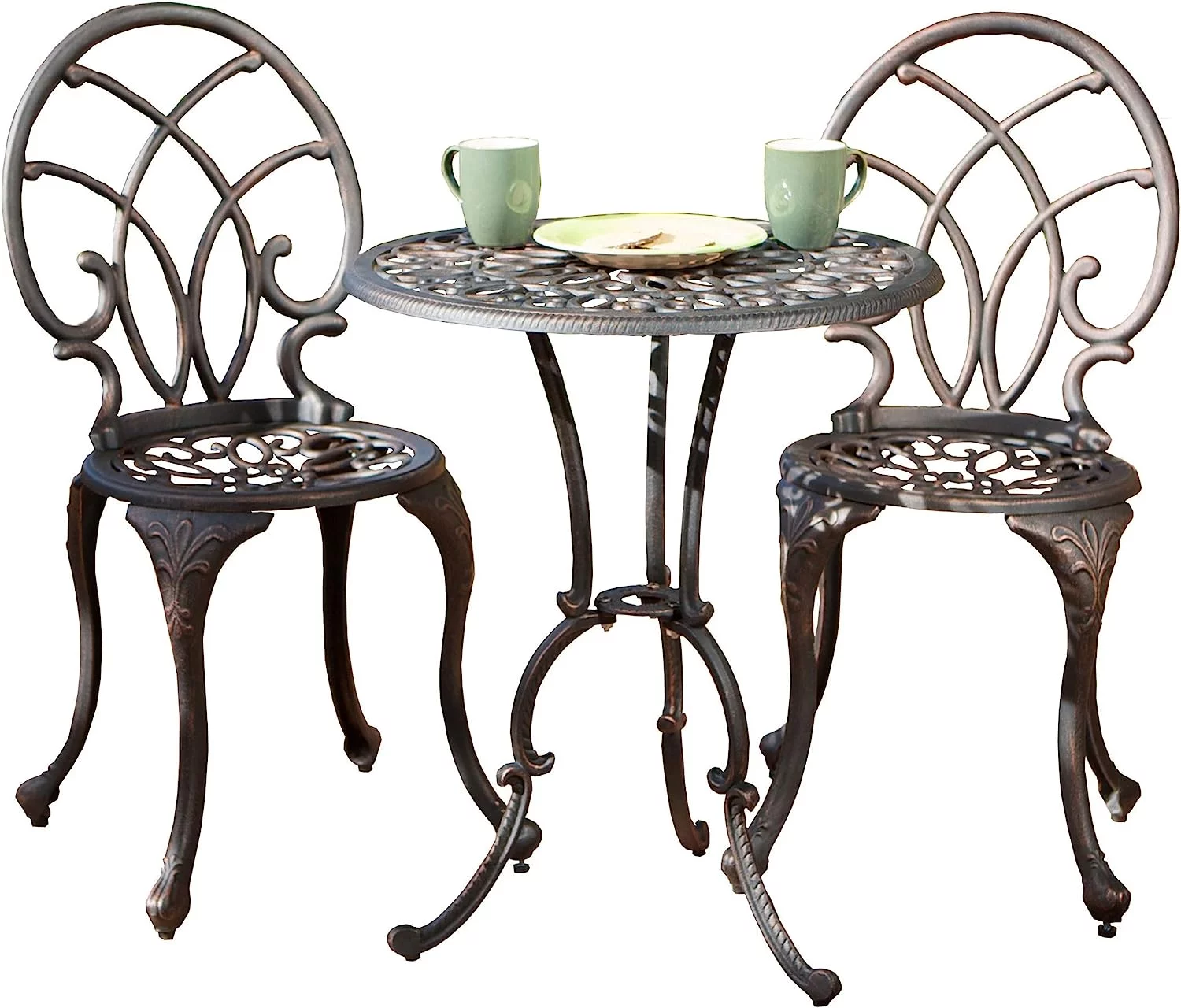 Andover Outdoor 3Pc Copper Cast Aluminum Bistro Set