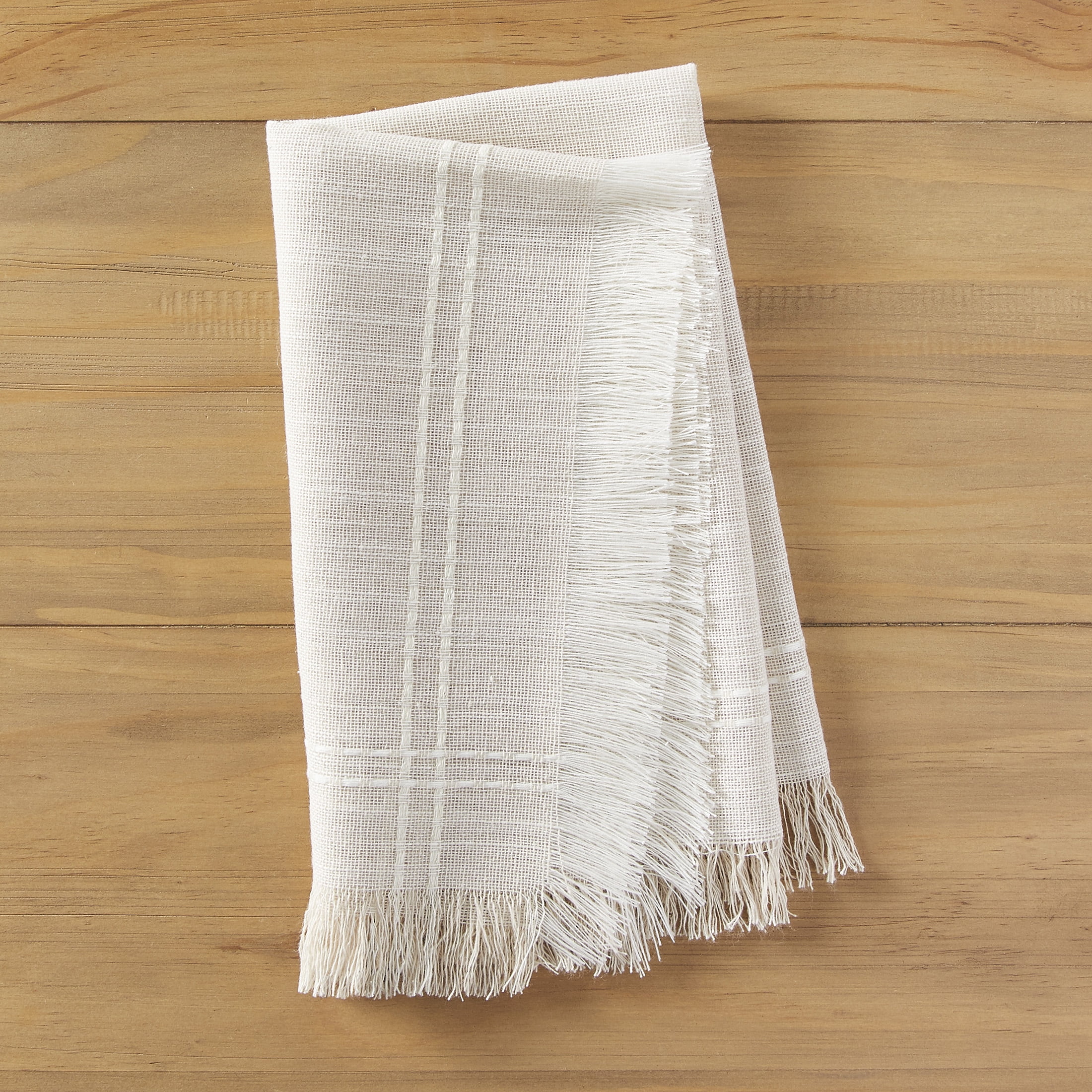 Better Homes & Gardens BG FRINGE 4PK NP - 20 x 20 - Beige - 57% Polyester/43% Cotton