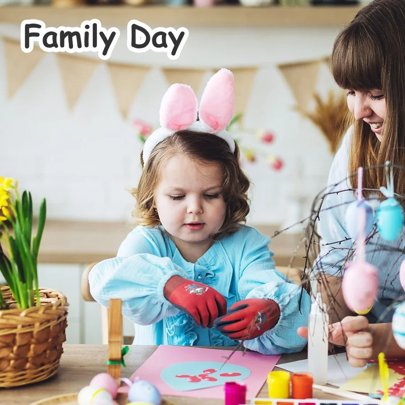 KAYGO Kids Gardening Gloves 4 Pairs - Polyester Seemless Knitted with Latex Sandy Finish Coating, KGKID100, Ideal for Kids Gardening, DIY,Light Duty Works, and Outdoor Activities (Blue&Red,2XS )