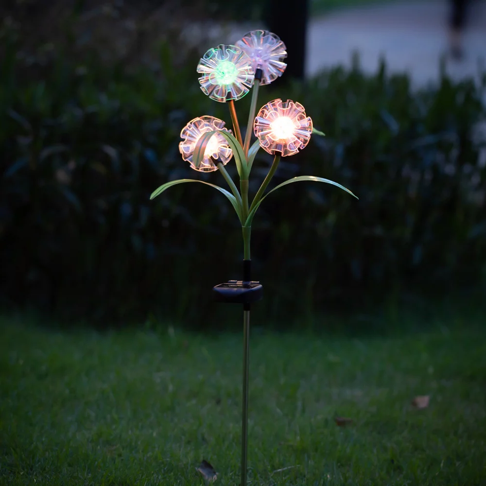 YALFJV Solar Light LED Outdoor Garden Artificial Flower Lawn Light Garden Land of Flowers Artificial Lavender Hydrangea Artificial Flowers Baby Breath Flowers Artificia